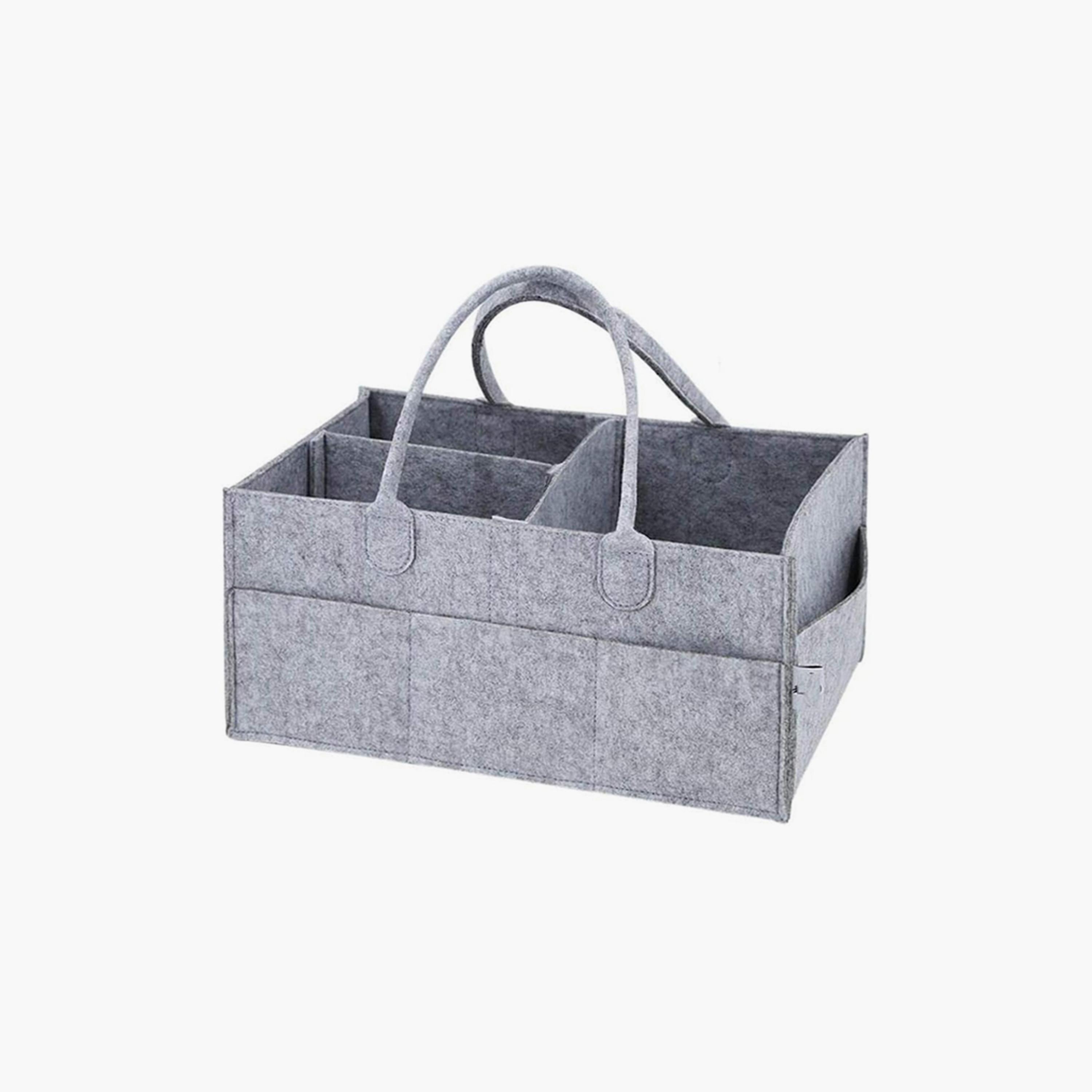 Star Babies Light Weight Diaper Caddy Organizer - Grey-baby-gear-diaperbags-image-1