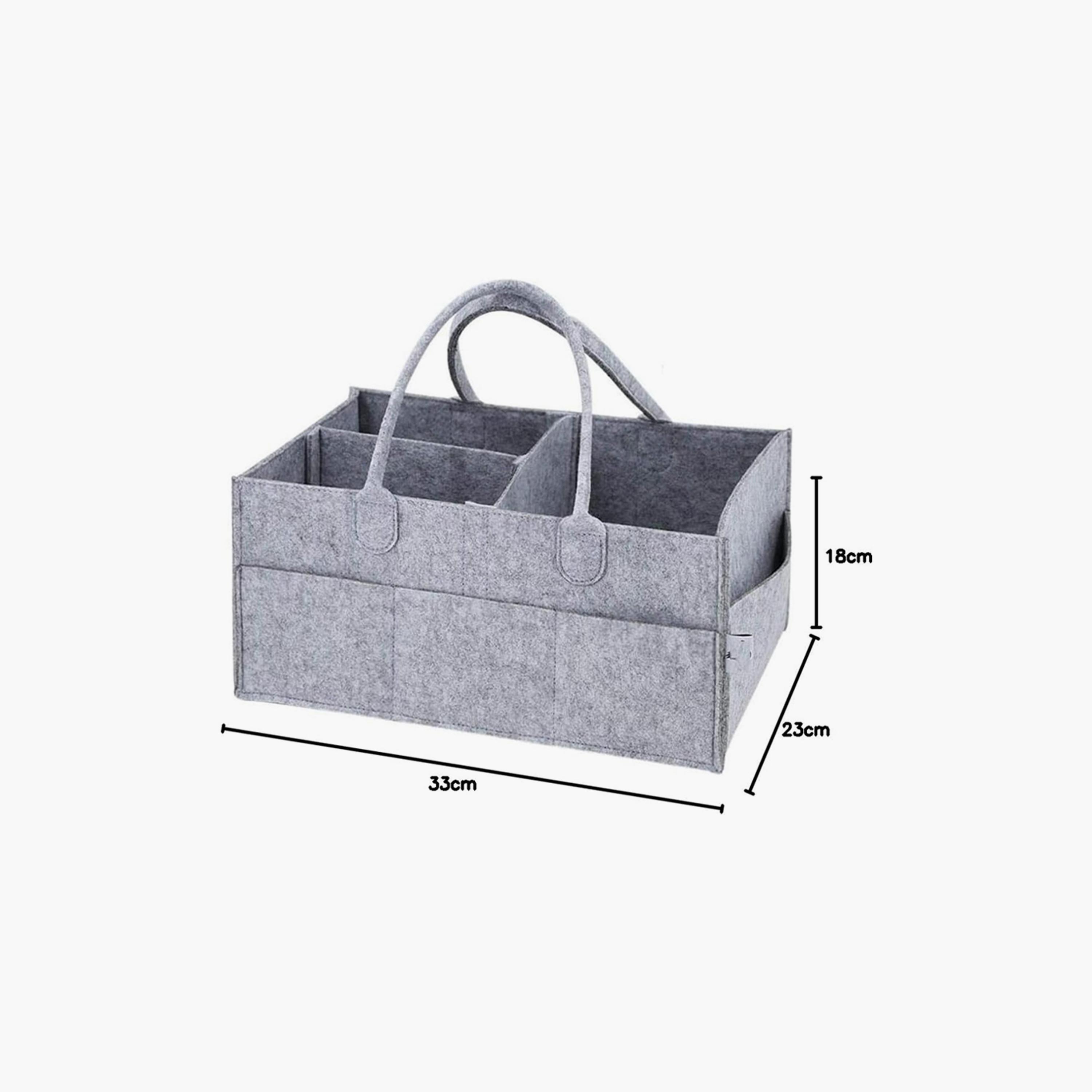 Star Babies Light Weight Diaper Caddy Organizer - Grey-baby-gear-diaperbags-image-4