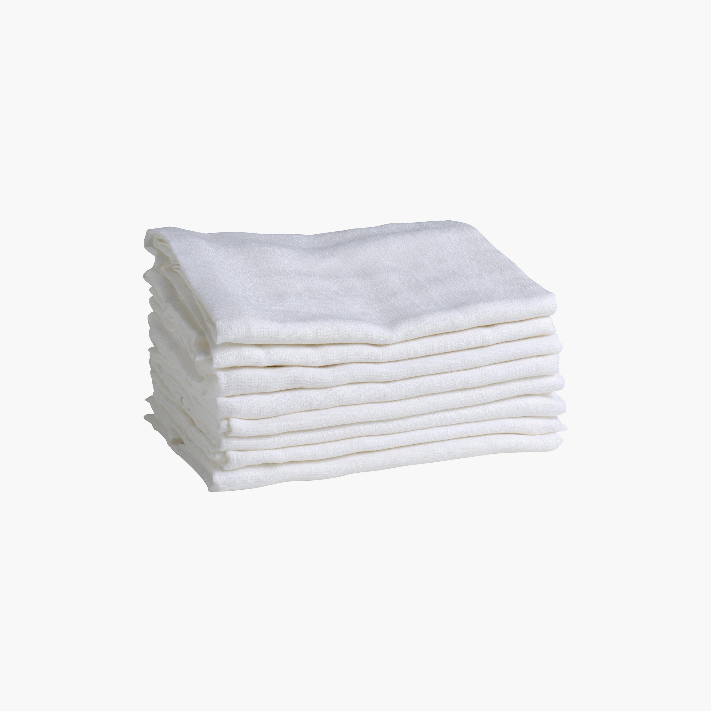 منشفة موسلين عضوية 8 قطع - بيضاء-baby-bathandcare-towels-image-1