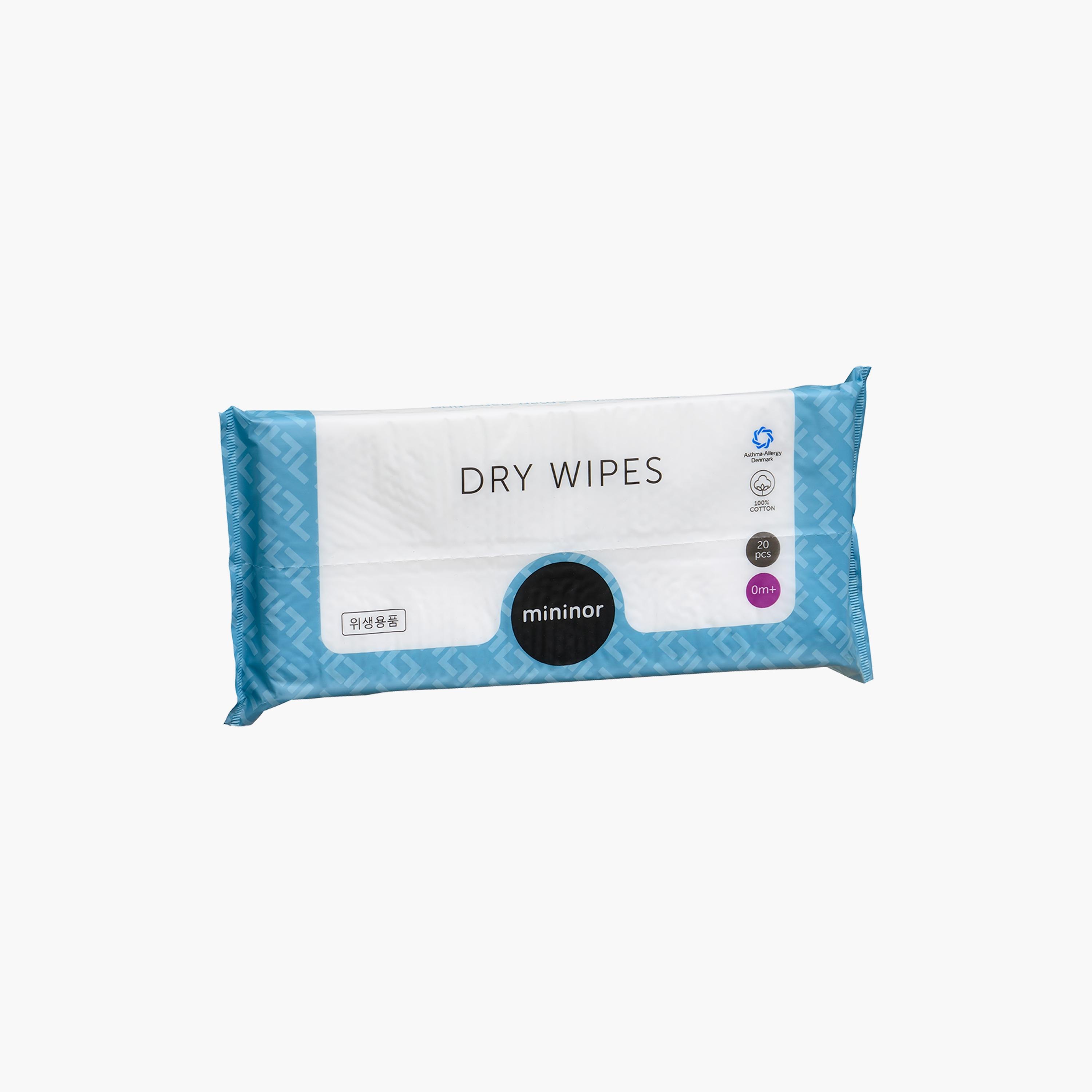 Mininor 20-Piece 100% Cotton Dry Wipes-baby-bathandcare-wipes-image-1