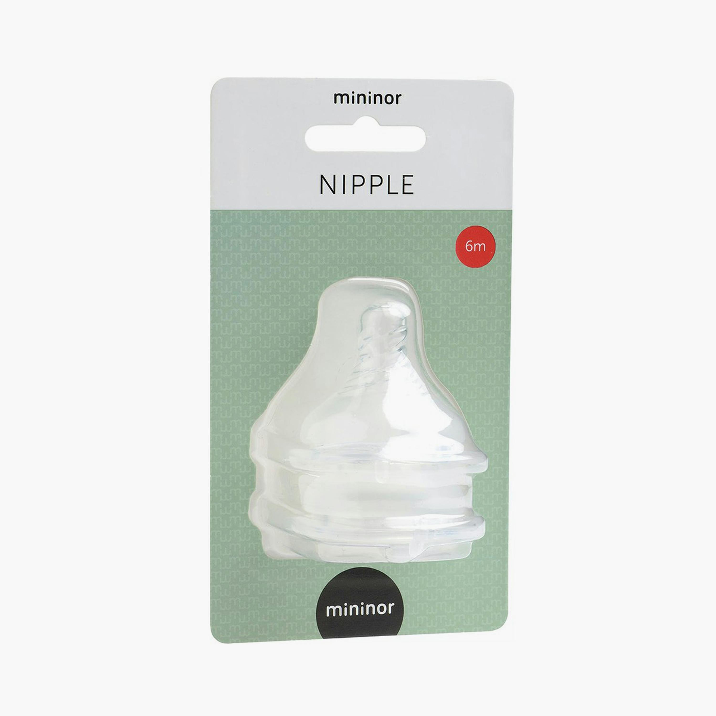 Mininor 2-Piece Silicone Teats - 6 Months-baby-feeding-feedingbottles-bottlesandteats-image-2