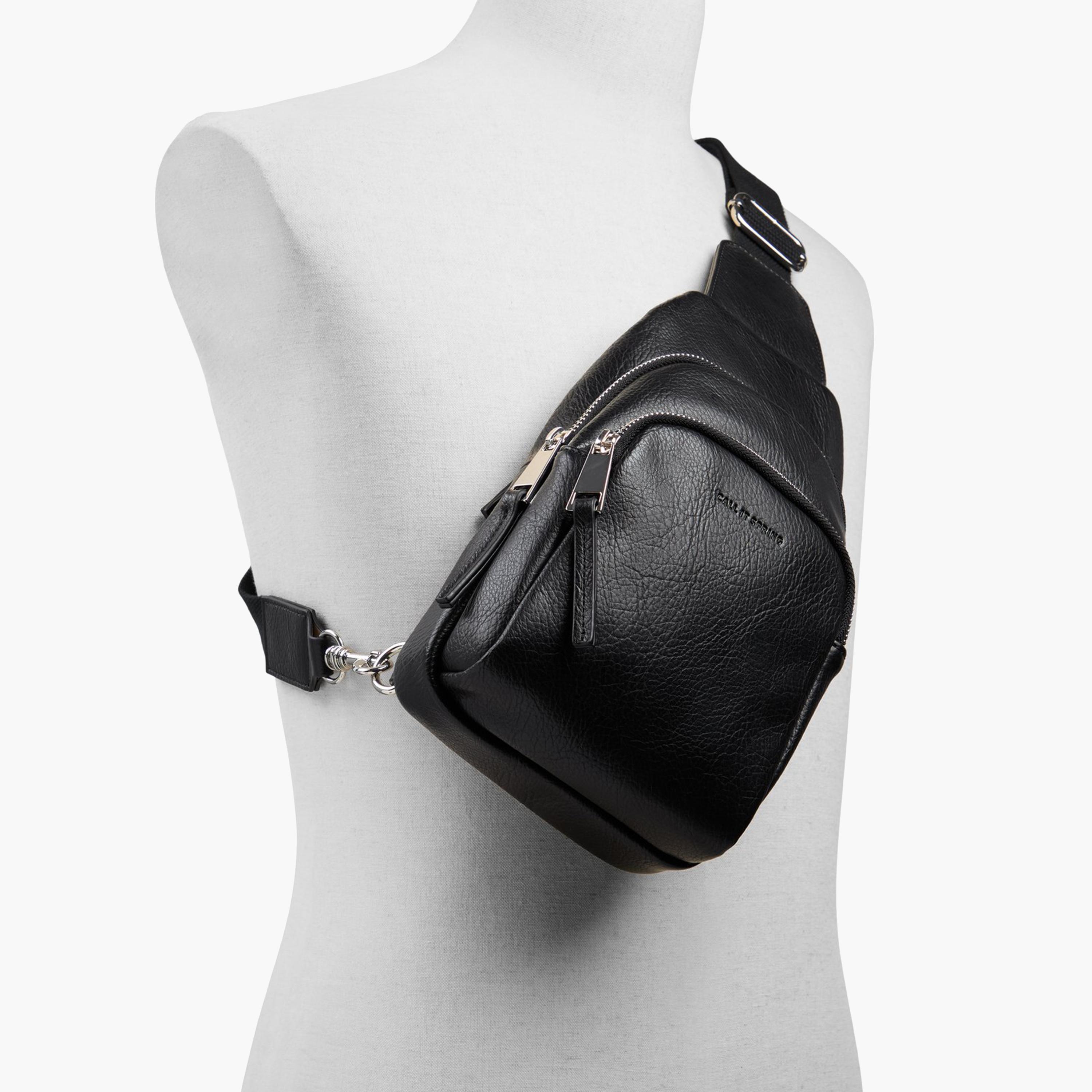 Call it Spring Monty Textured Crossbody Bag with Zipper closure and Adjustable Strap-men-bags-image-4