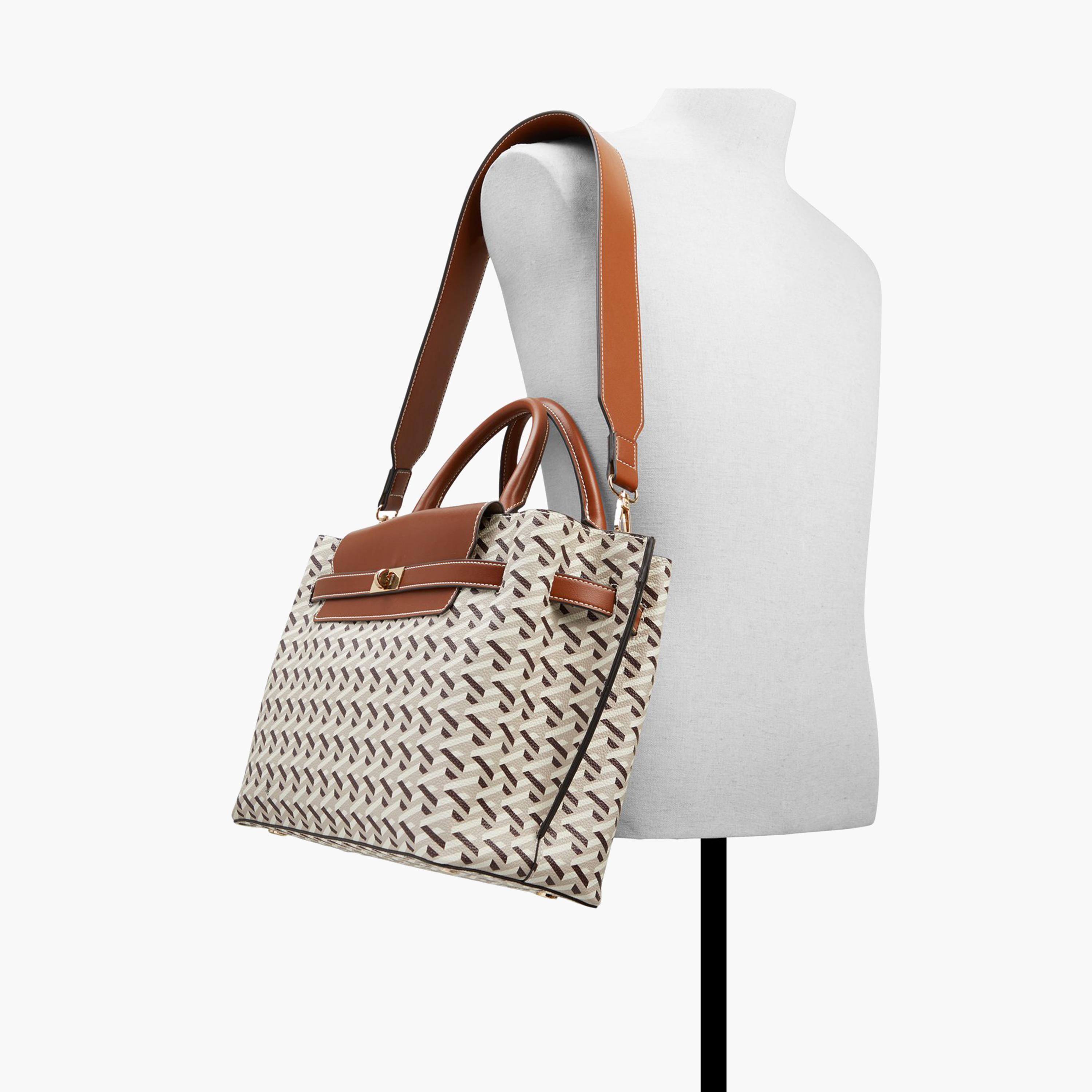 كول ات سبرينغ- شنطة  كتف مطبوعة بمقبضين  بقفل سحاب وحزام قابل للإزالة-women-bagsandwallets-handbags-image-4