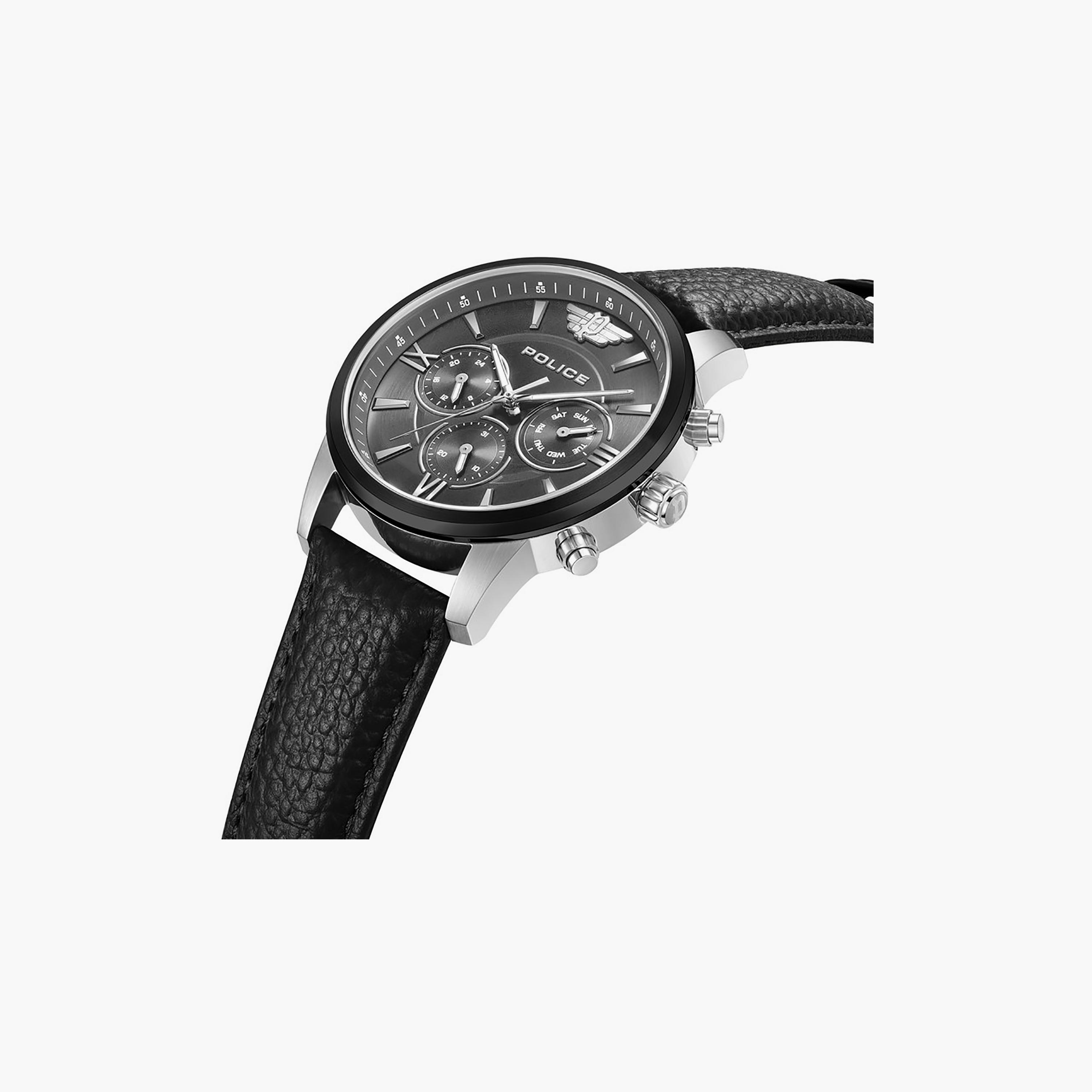 ساعة بوليس كرونوغراف سوداء للرجال مقاس 44 ملم مصنوعة من الجلد الأصلي  |  PEWGF0040440-men-watchesandjewellery-watches-image-2