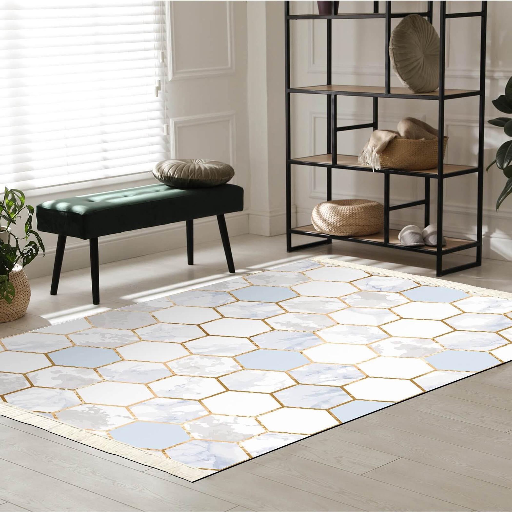 Decorative Velvet Turkish Carpet - 120x80 cms-household-rugsandcarpets-rugs-image-1