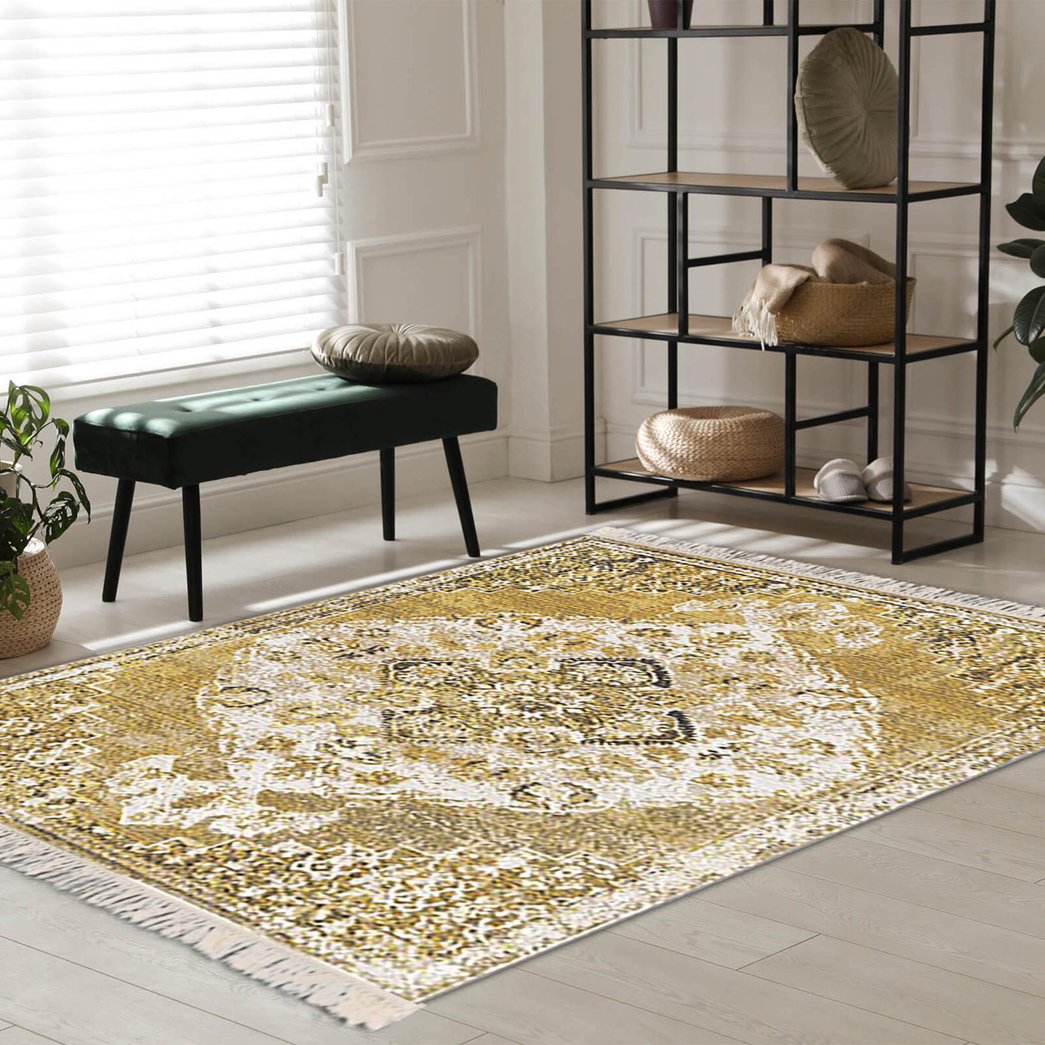 Decorative Velvet Turkish Carpet - 120x80 cms-household-rugsandcarpets-rugs-image-1