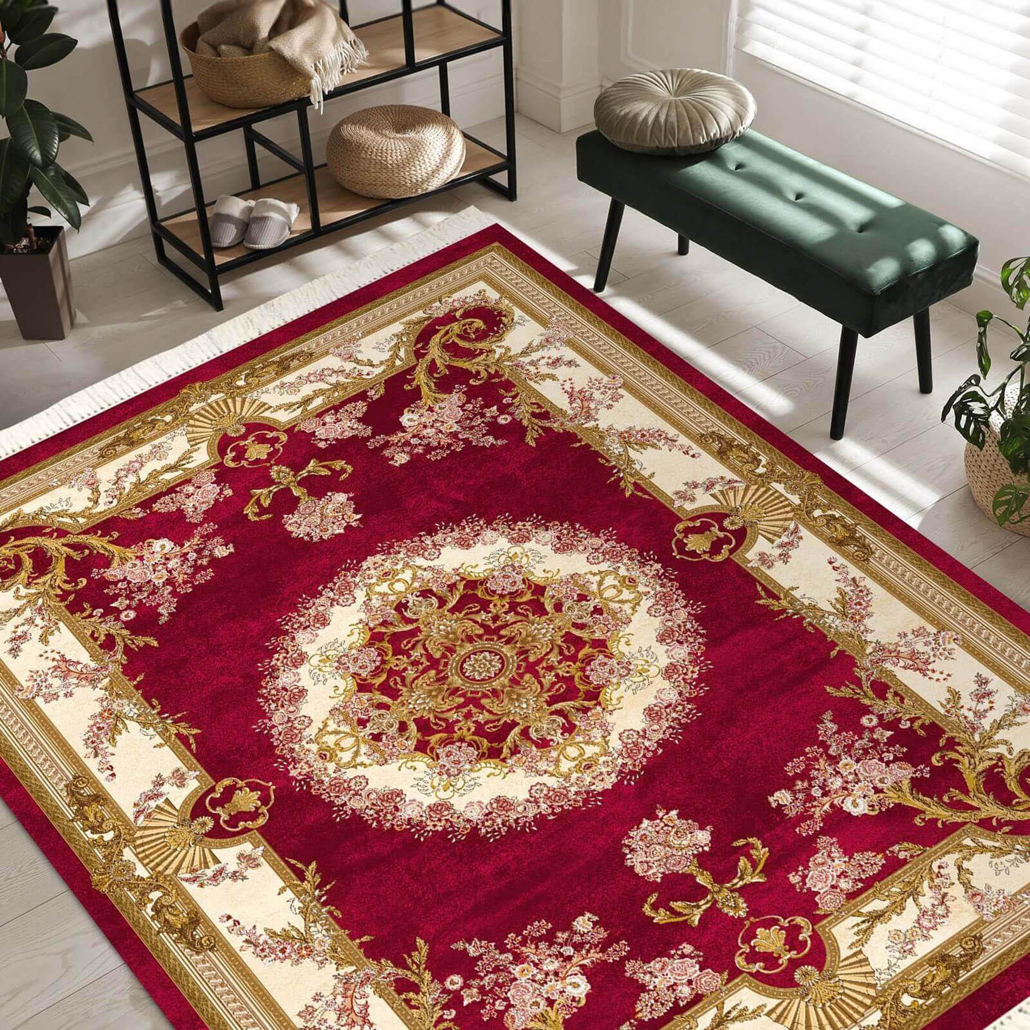 Decorative Velvet Turkish Carpet - 120x80 cms-household-rugsandcarpets-rugs-image-2