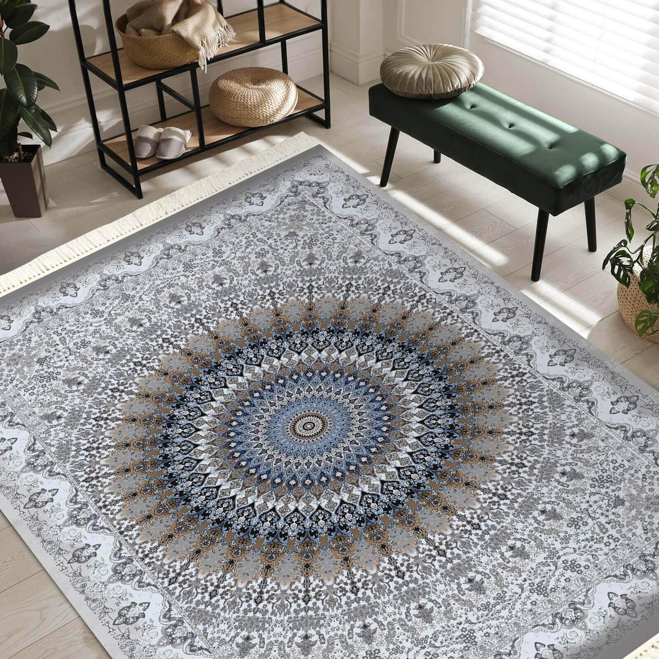 Decorative Velvet Turkish Carpet - 120x80 cm-household-rugsandcarpets-rugs-image-2