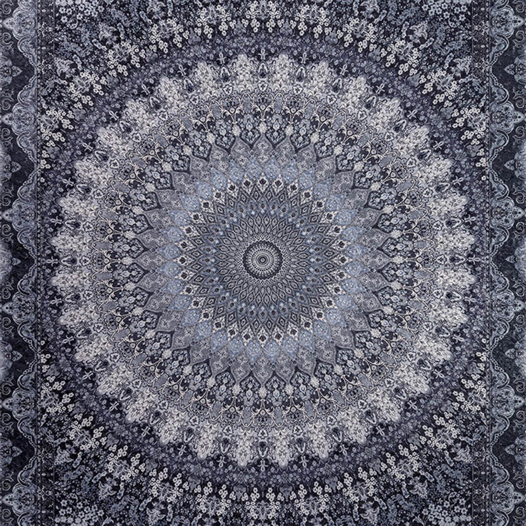 Velvet Turkish Decorative Carpet - 120x80 cms-household-rugsandcarpets-rugs-image-2