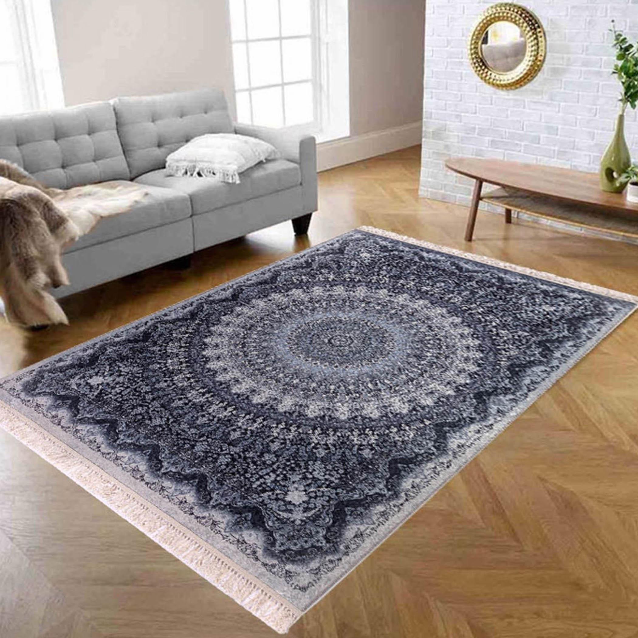 Velvet Turkish Decorative Carpet - 120x80 cms-household-rugsandcarpets-rugs-image-4