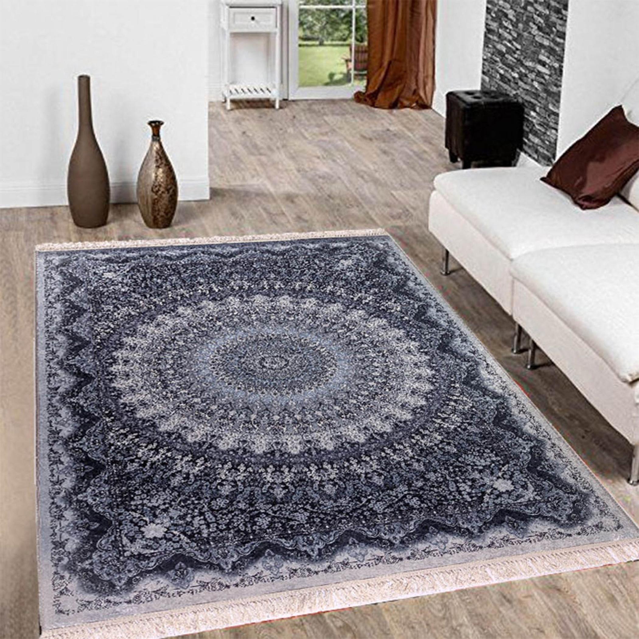 Velvet Turkish Decorative Carpet - 120x80 cms-household-rugsandcarpets-rugs-image-5
