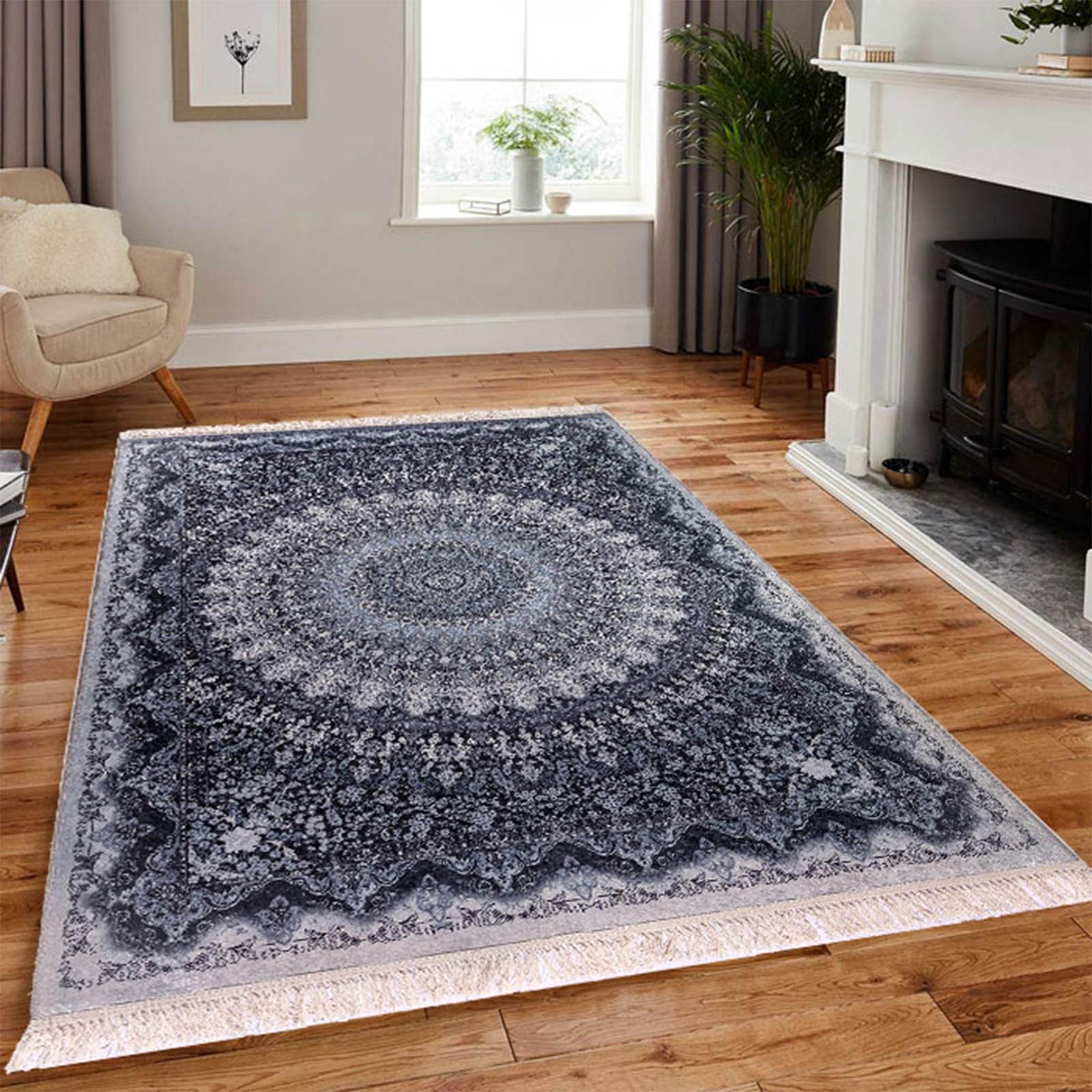 Velvet Turkish Decorative Carpet - 120x80 cms-household-rugsandcarpets-rugs-image-6