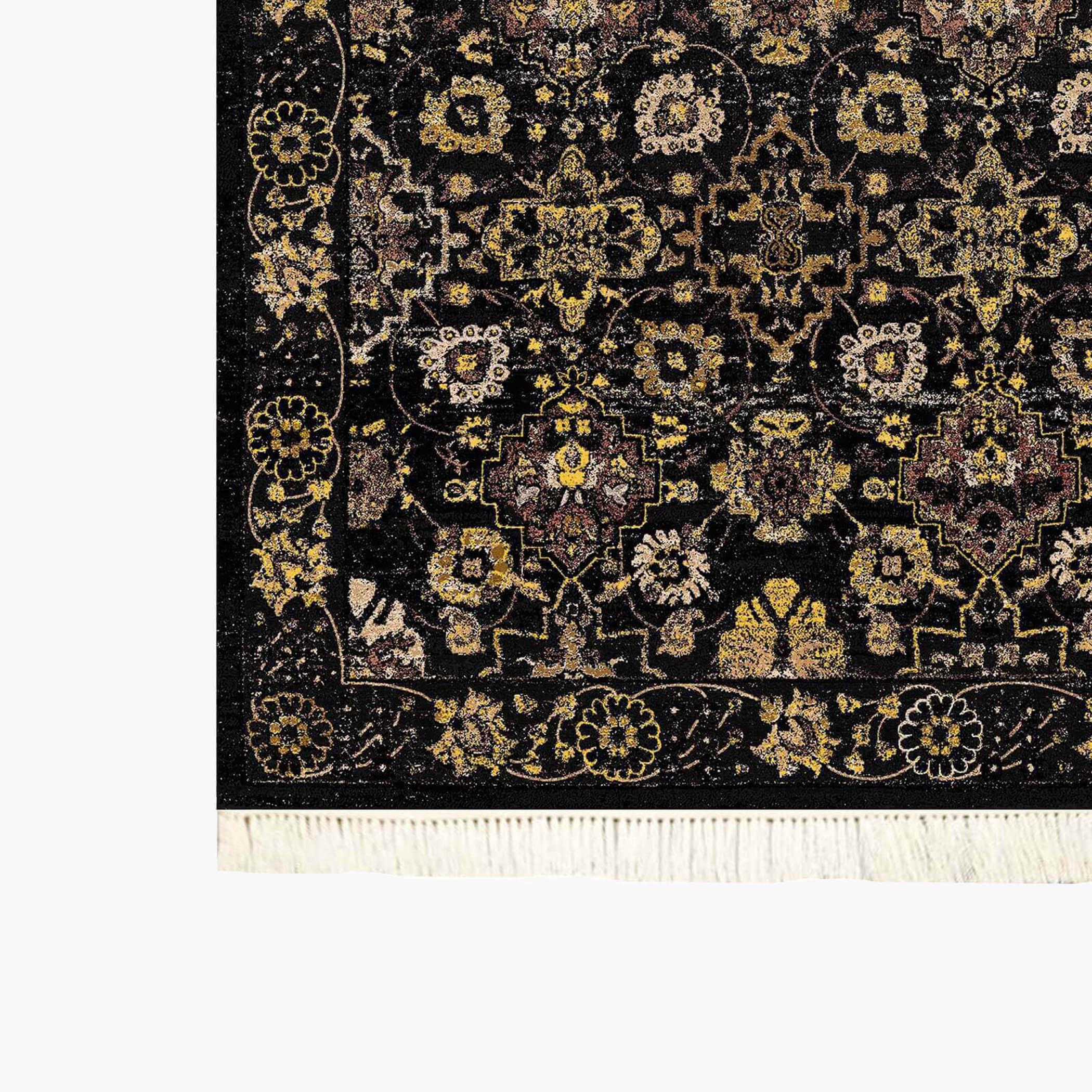 Printed Velvet Turkish Rectangular Decorative Carpet - 120x80 cms-household-rugsandcarpets-rugs-image-4