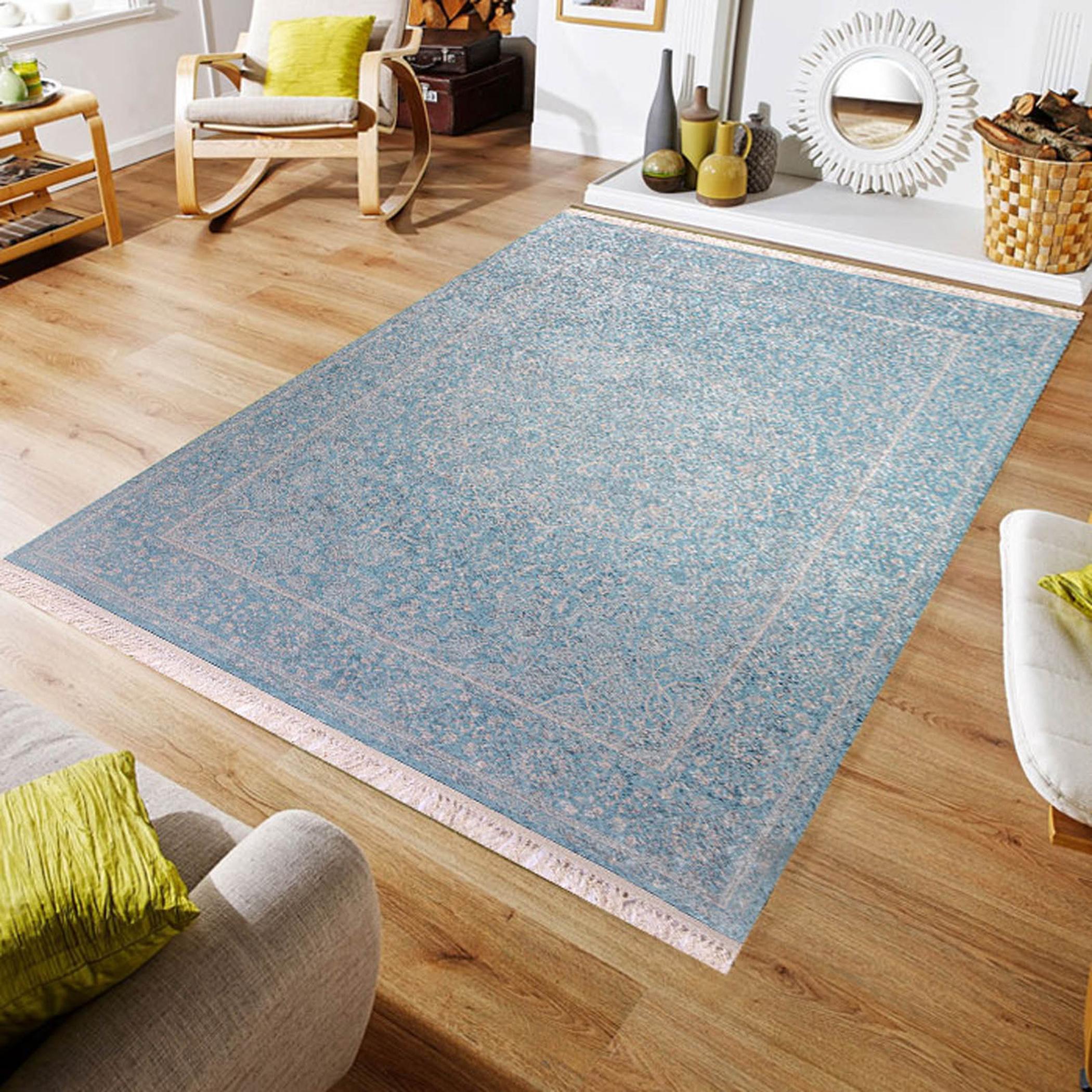 Decorative Velvet Turkish Carpet - 120x80 cms-household-rugsandcarpets-rugs-image-4