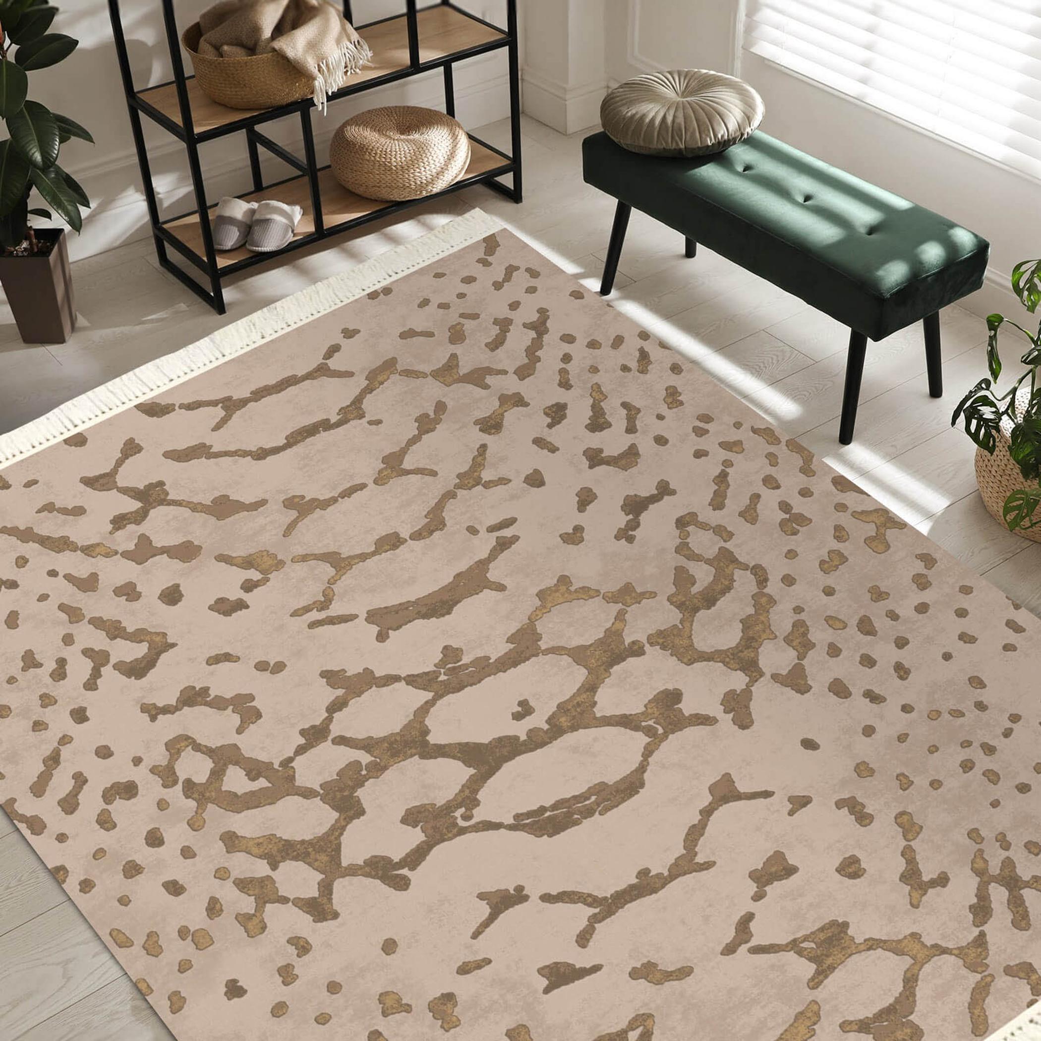 Decorative Velvet Turkish Carpet - 120x80 cms-household-rugsandcarpets-rugs-image-1