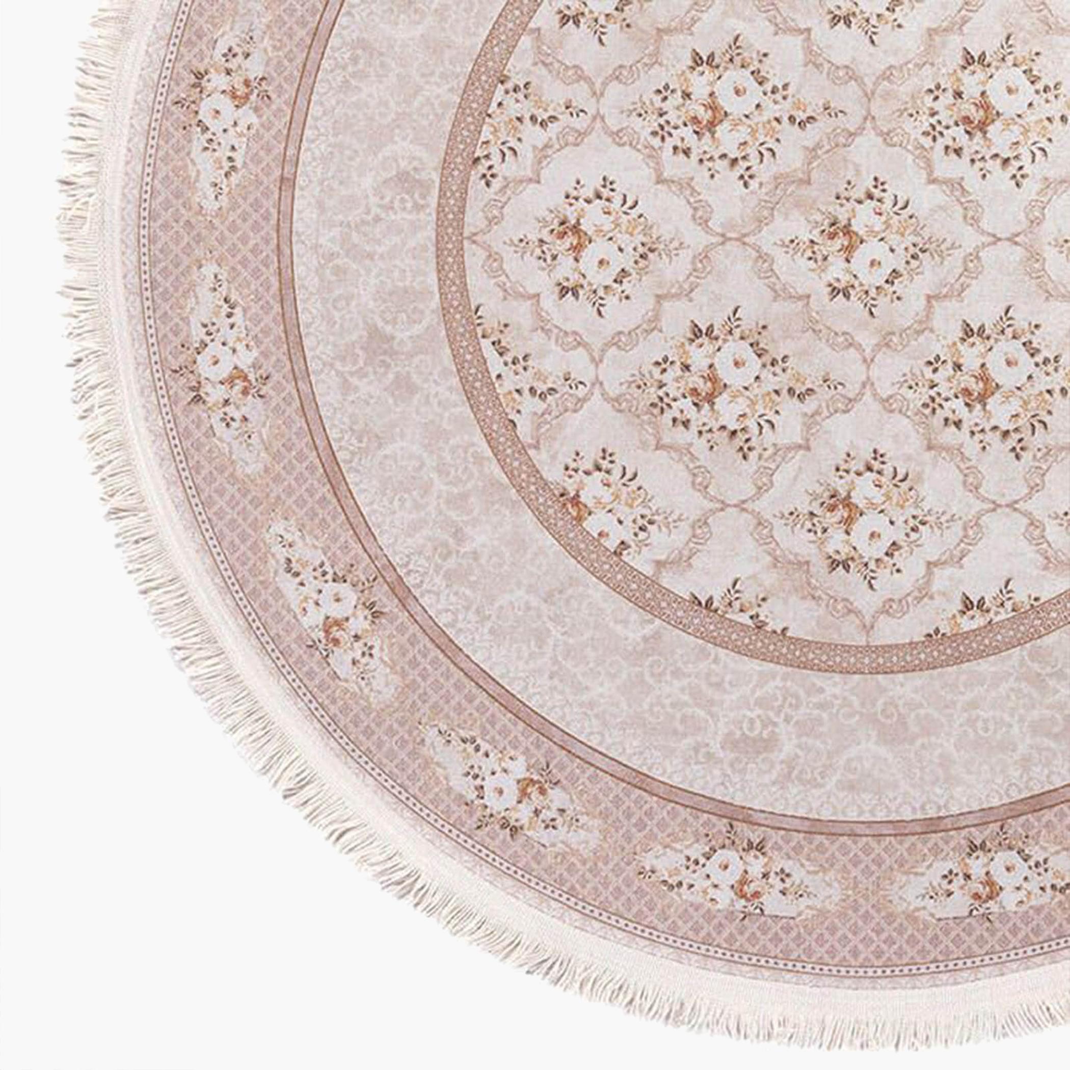 Velvet Turkish Round Decorative Carpet - 120x120 cm-household-rugsandcarpets-rugs-image-10