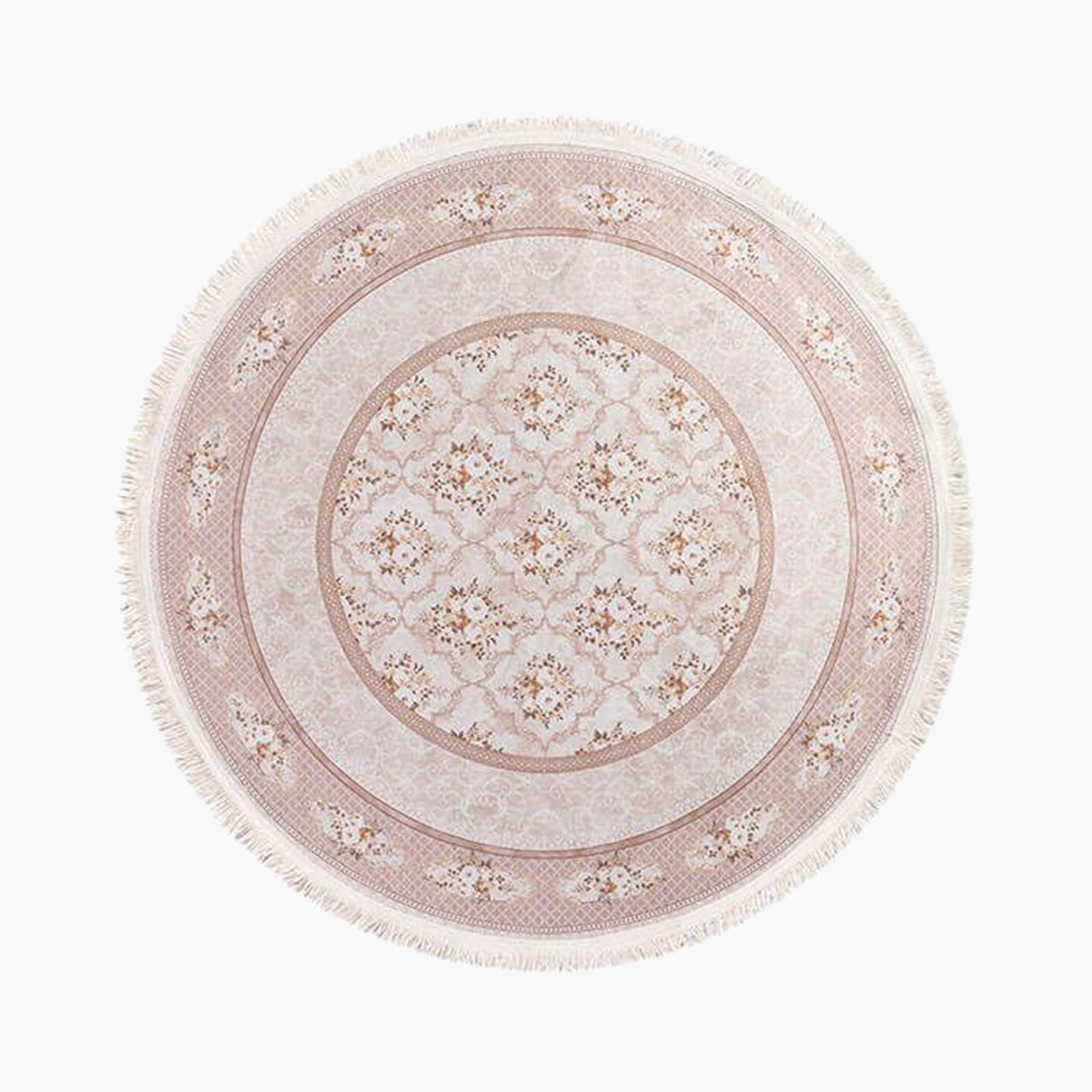 Velvet Turkish Round Decorative Carpet - 120x120 cm-household-rugsandcarpets-rugs-image-4