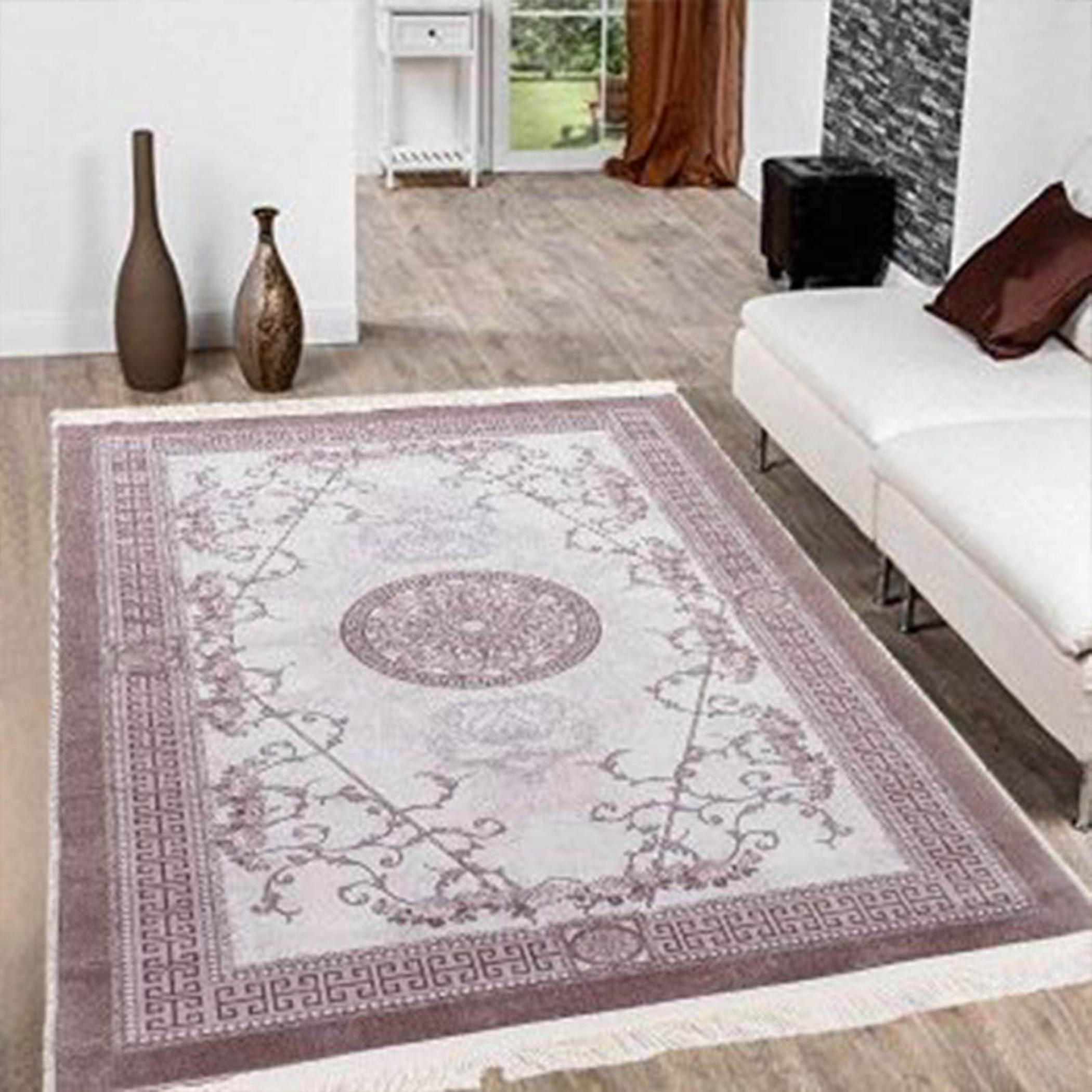 Velvet Turkish Rectangular Decorative Carpet - 120x80 cm-household-rugsandcarpets-rugs-image-3