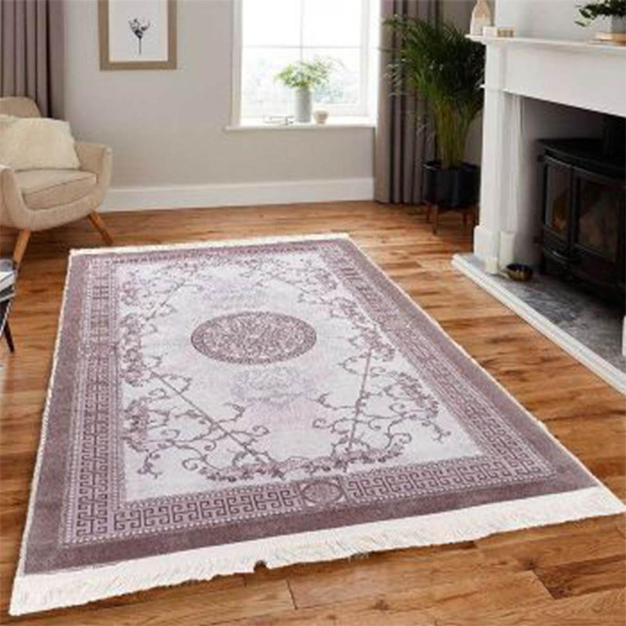 Velvet Turkish Rectangular Decorative Carpet - 120x80 cm-household-rugsandcarpets-rugs-image-6