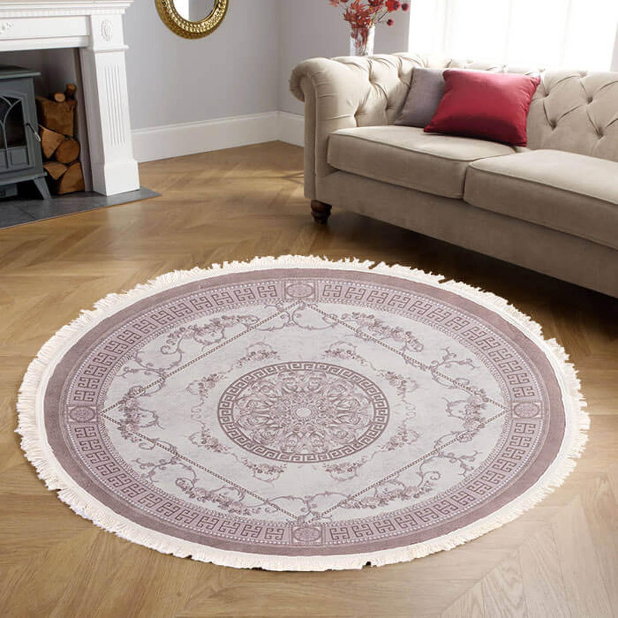 Decorative Velvet Turkish Carpet - 120x120 cm-household-rugsandcarpets-rugs-image-2