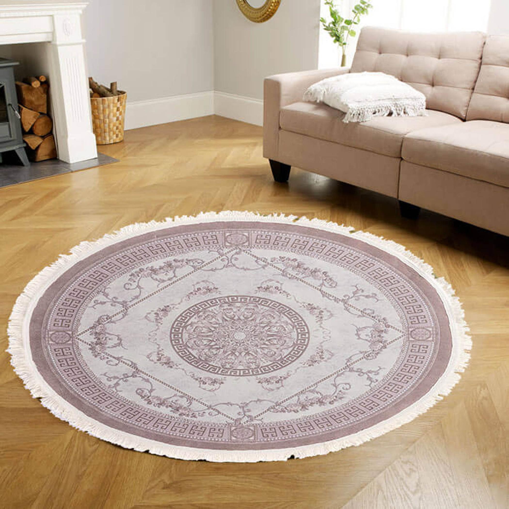Decorative Velvet Turkish Carpet - 120x120 cm-household-rugsandcarpets-rugs-image-9