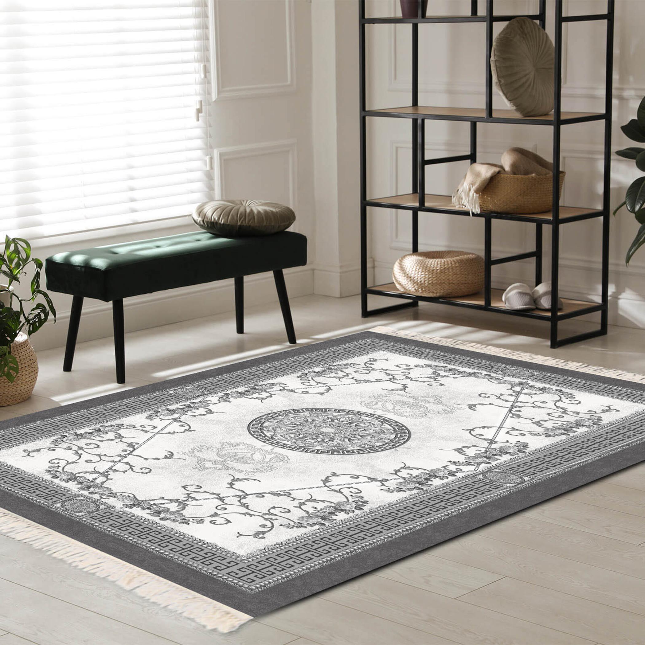 Decorative Velvet Turkish Carpet - 120x80 cm-household-rugsandcarpets-rugs-image-6