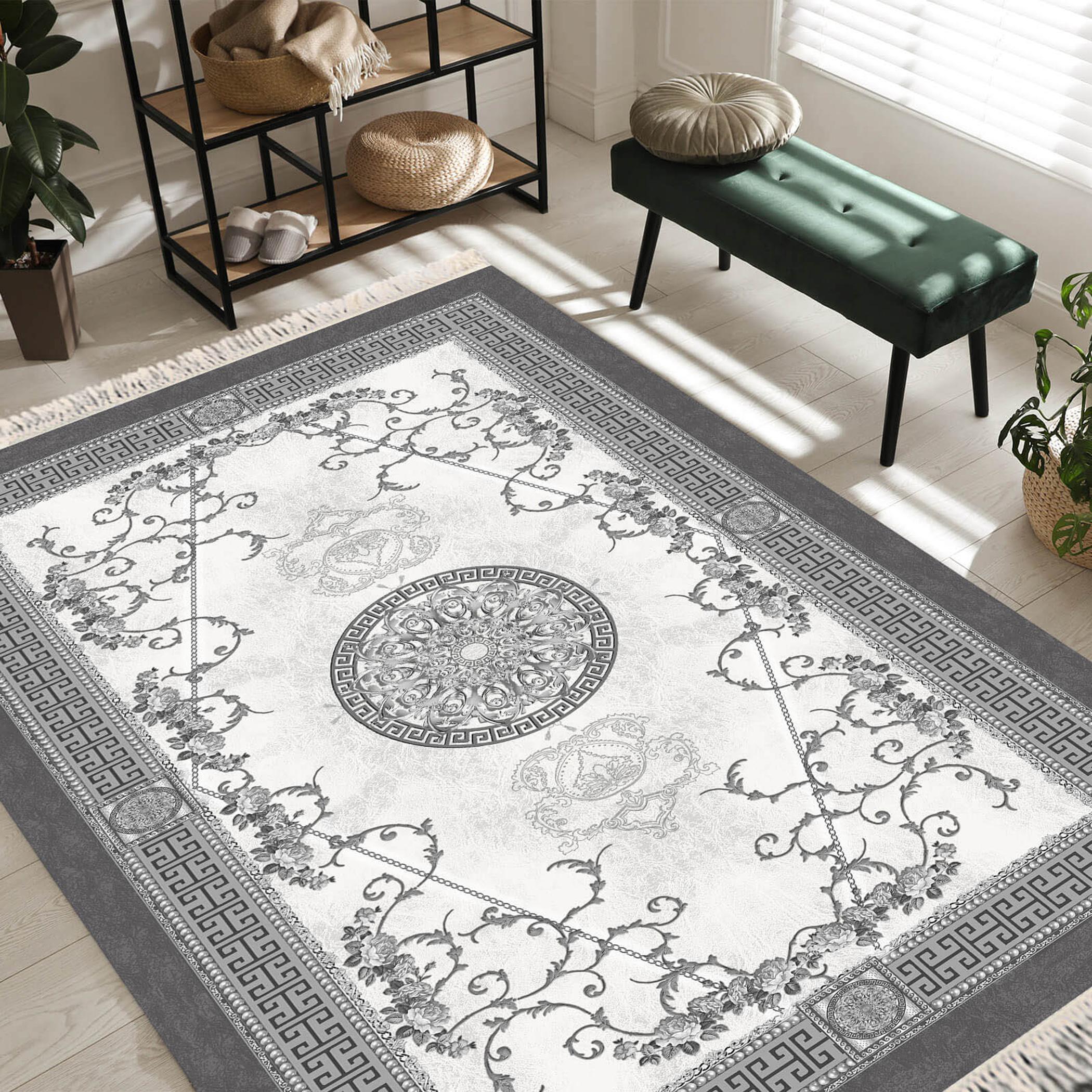 Decorative Velvet Turkish Carpet - 120x80 cm-household-rugsandcarpets-rugs-image-7