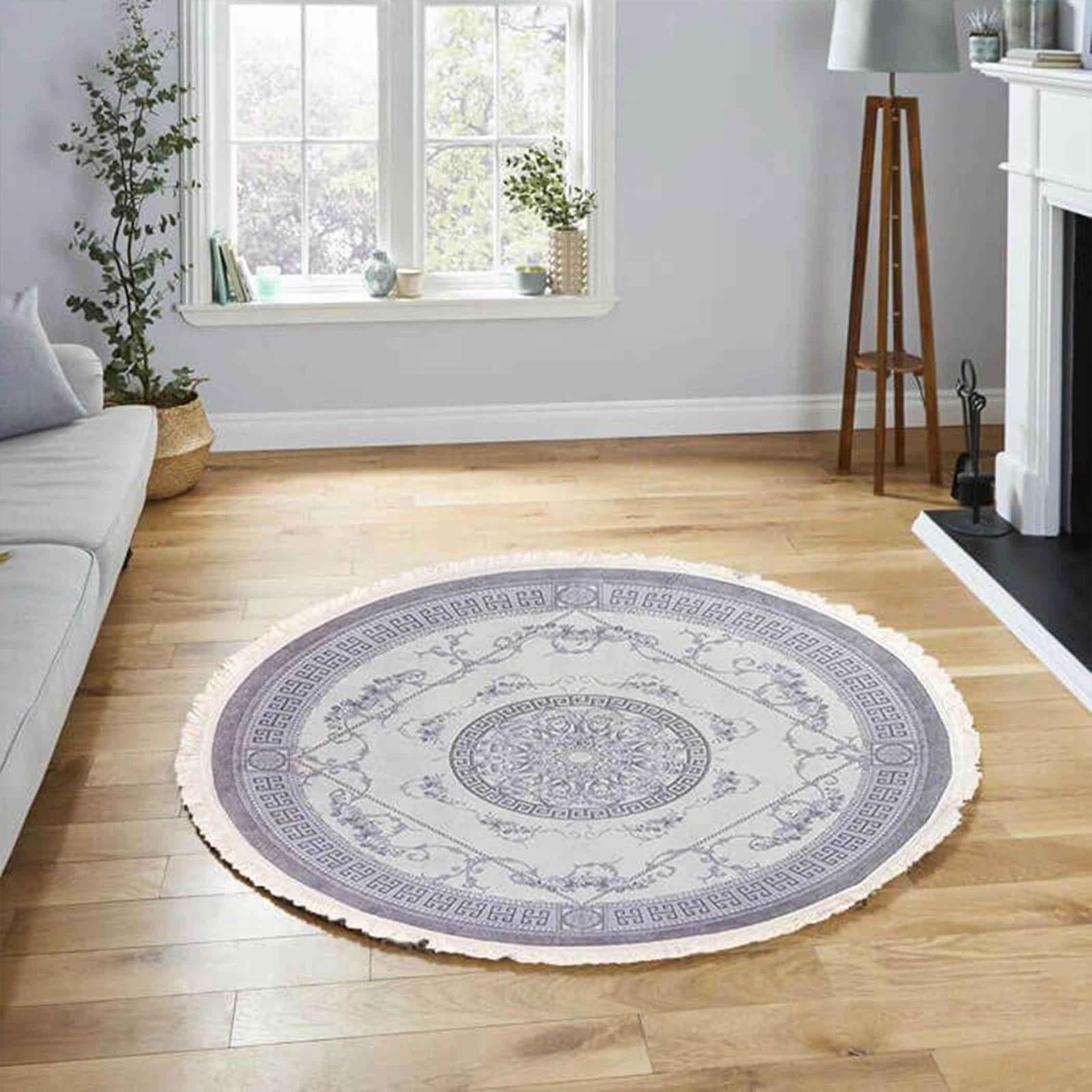 Decorative Velvet Turkish Carpet - 120x120 cm-household-rugsandcarpets-rugs-image-6