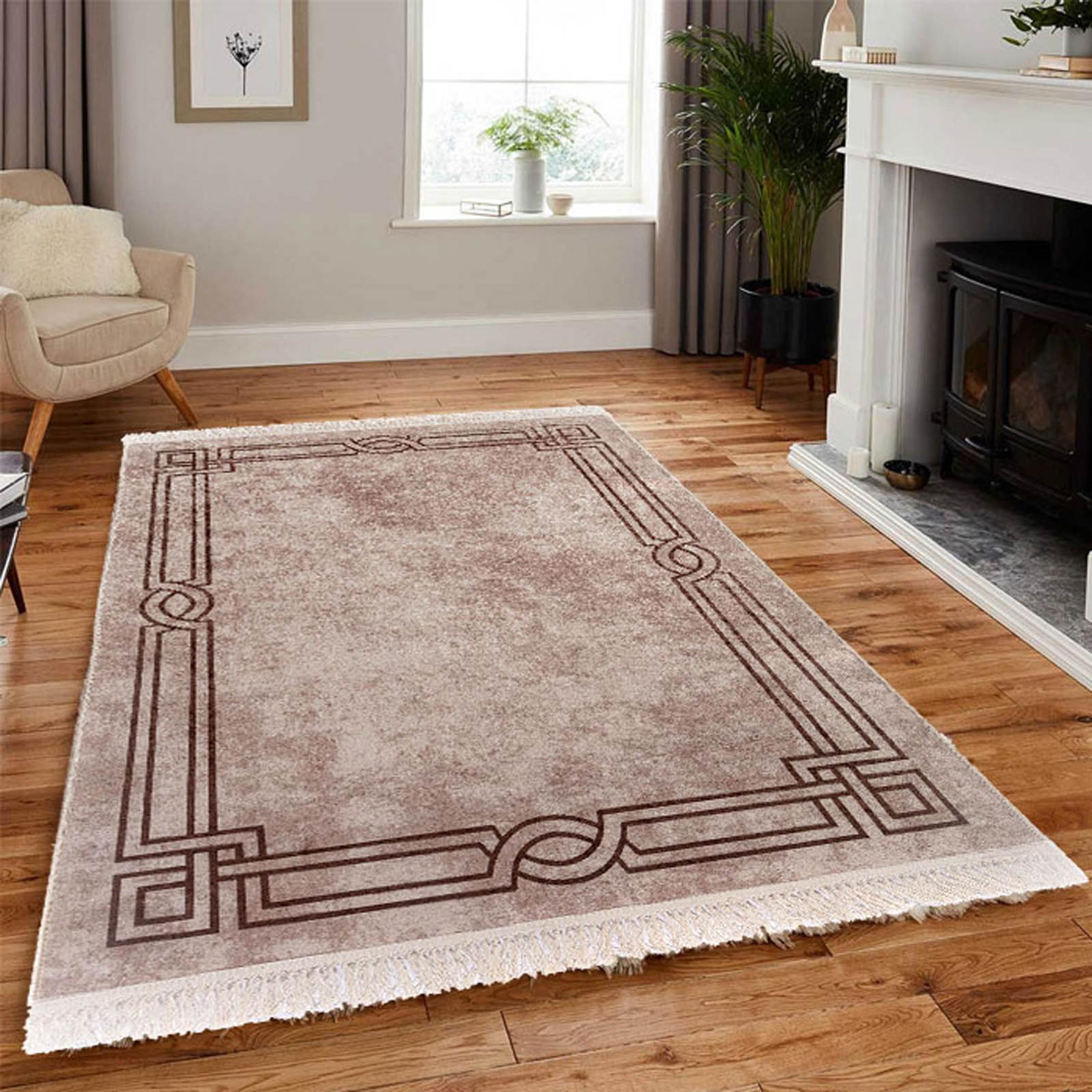 Decorative Velvet Turkish Carpet - 180x120 cm-household-rugsandcarpets-rugs-image-1