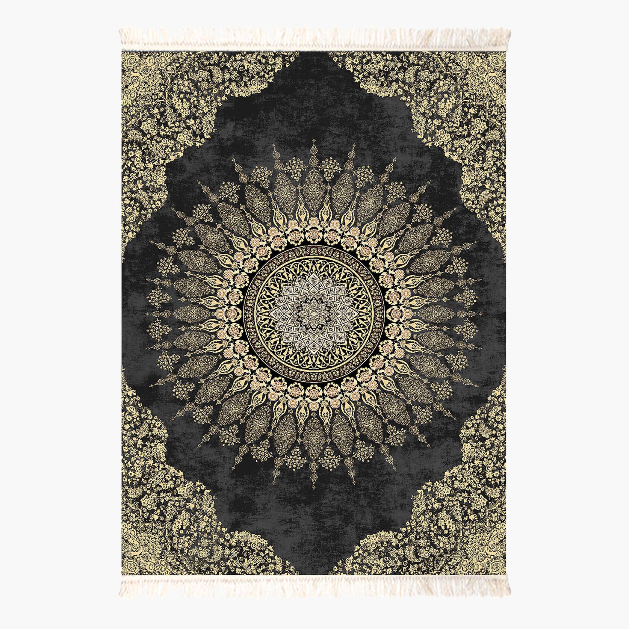 Printed Velvet Turkish Rectangular Door Mat - 60x40 cms-household-rugsandcarpets-doormats-image-4