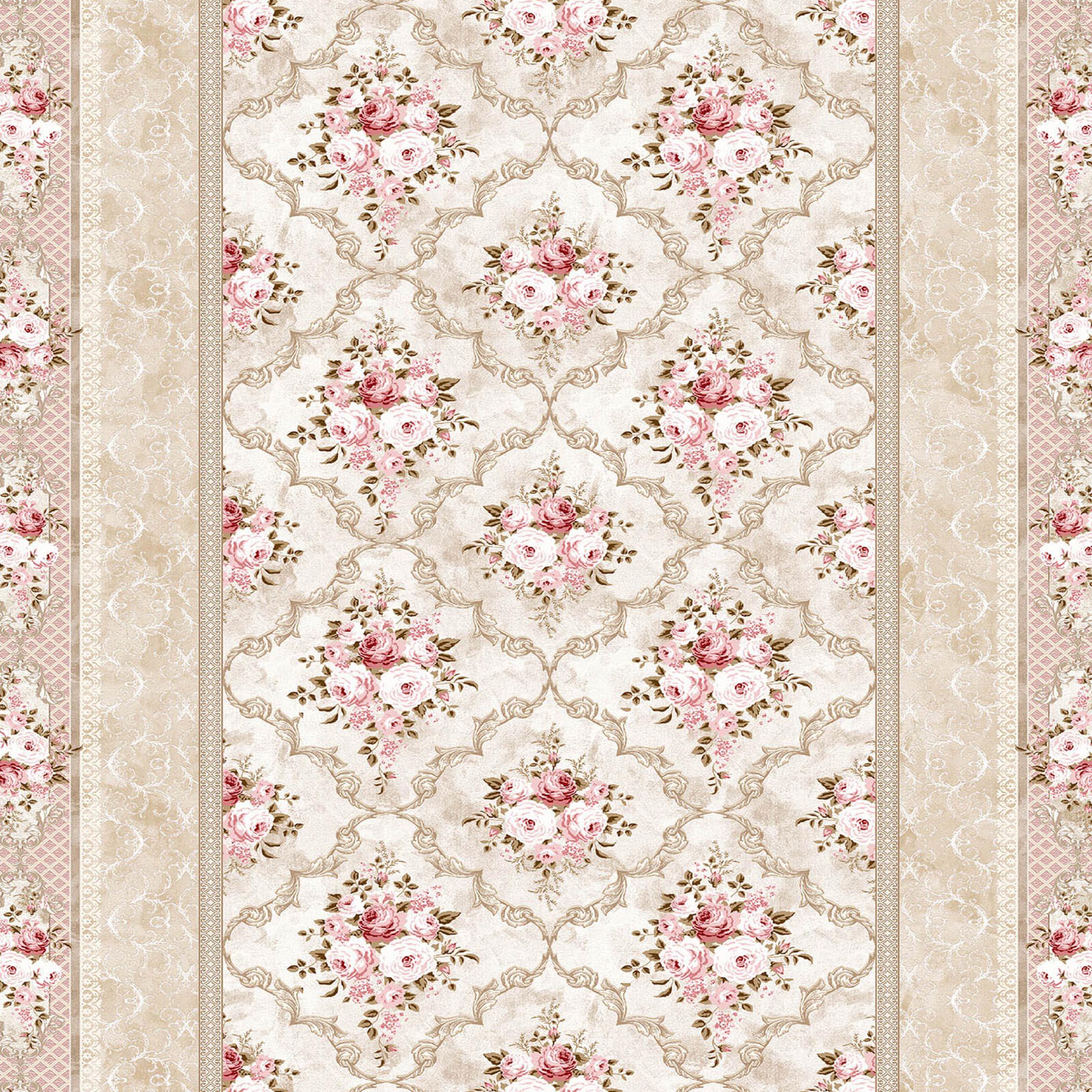 Floral Print Velvet Turkish Rectangular Door Mat - 60x40 cm-household-rugsandcarpets-doormats-image-3