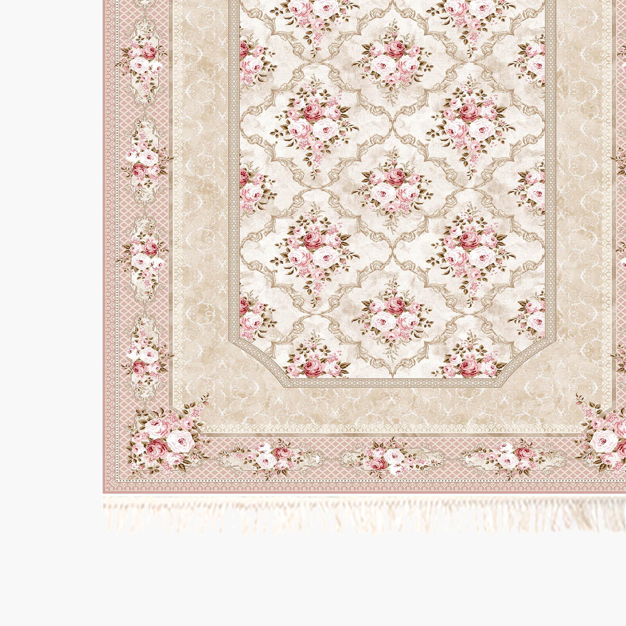 Floral Print Velvet Turkish Rectangular Door Mat - 60x40 cm-household-rugsandcarpets-doormats-image-5
