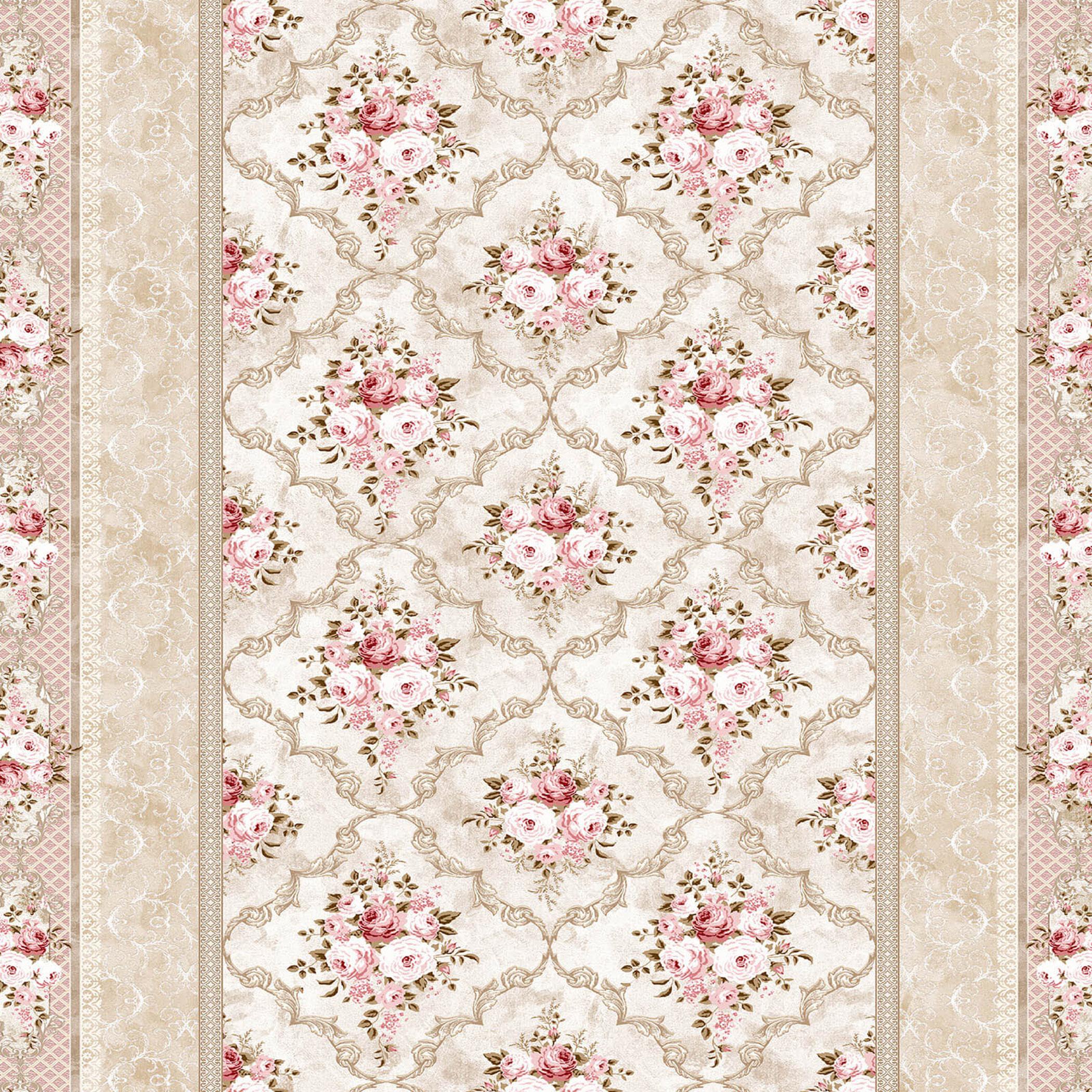 Floral Print Velvet Turkish Rectangular Door Mat - 60x40 cm-household-rugsandcarpets-doormats-image-6
