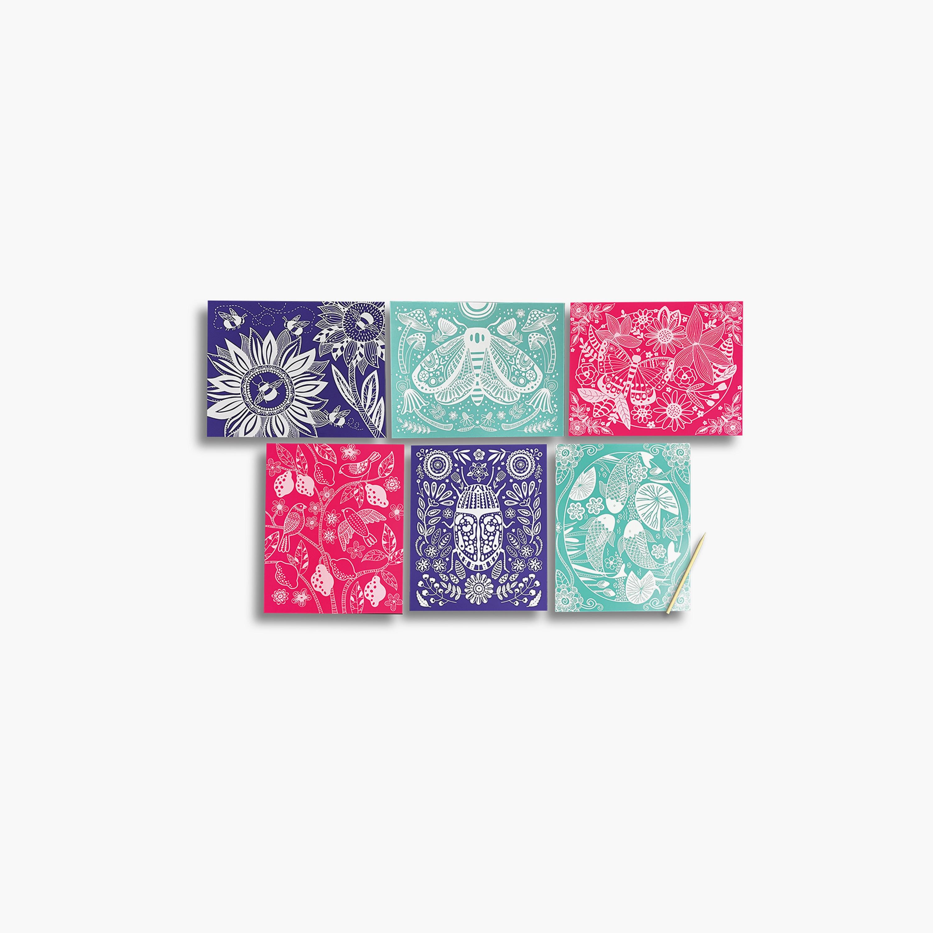 Ooly Scratch and Shine Foil Scratch Art Kit - Glorious Garden-school-artsandcrafts-image-2