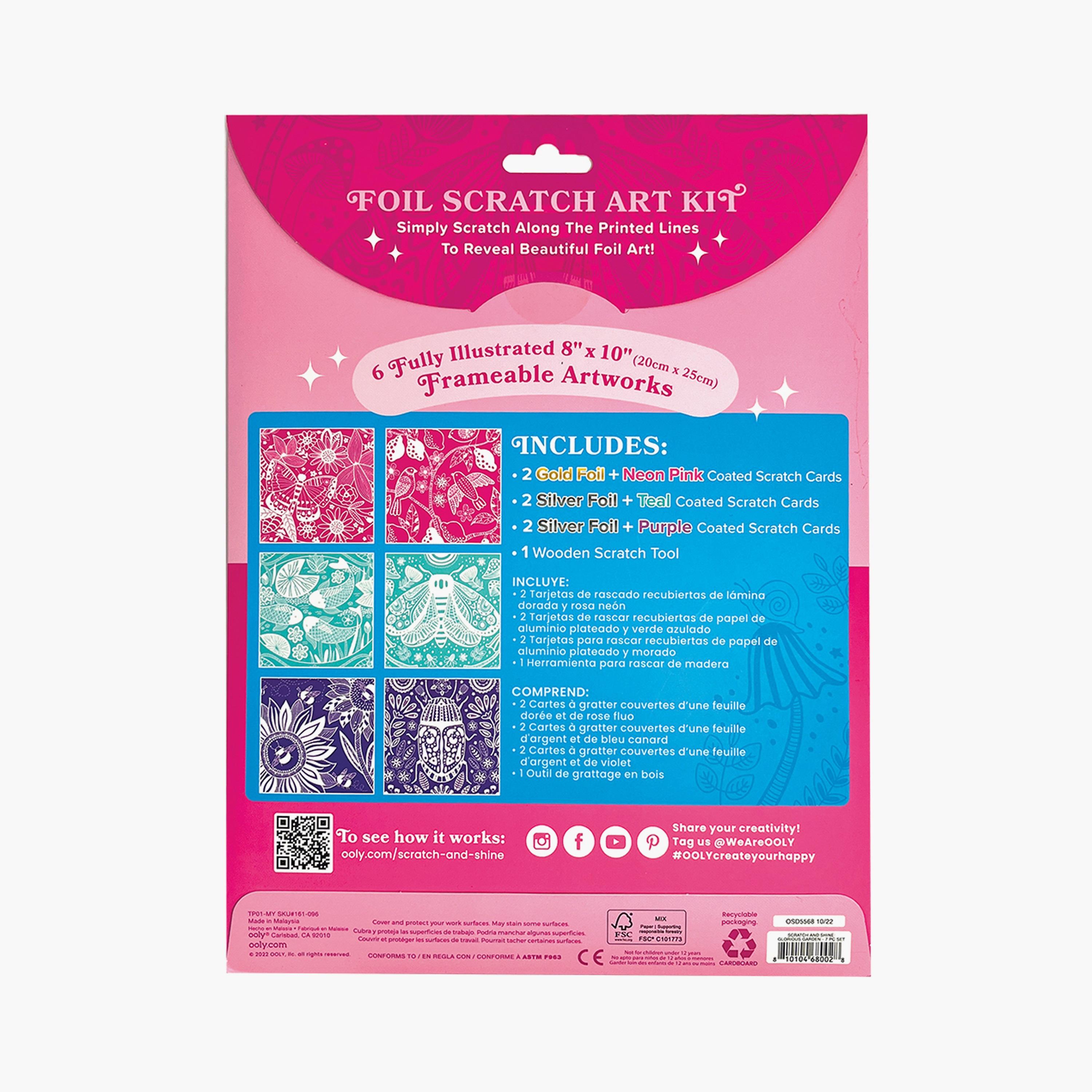 Ooly Scratch and Shine Foil Scratch Art Kit - Glorious Garden-school-artsandcrafts-image-3
