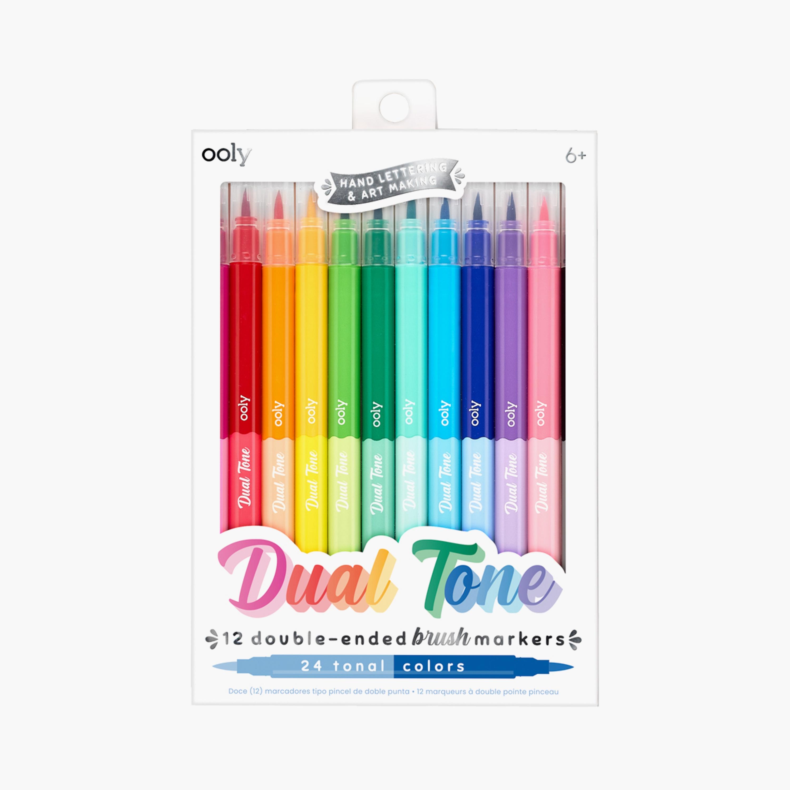 مجموعة أقلام تحديد الفرشاة مزدوجة الطرفين 12 قطعة من أوولي-school-stationery-accessories-image-4