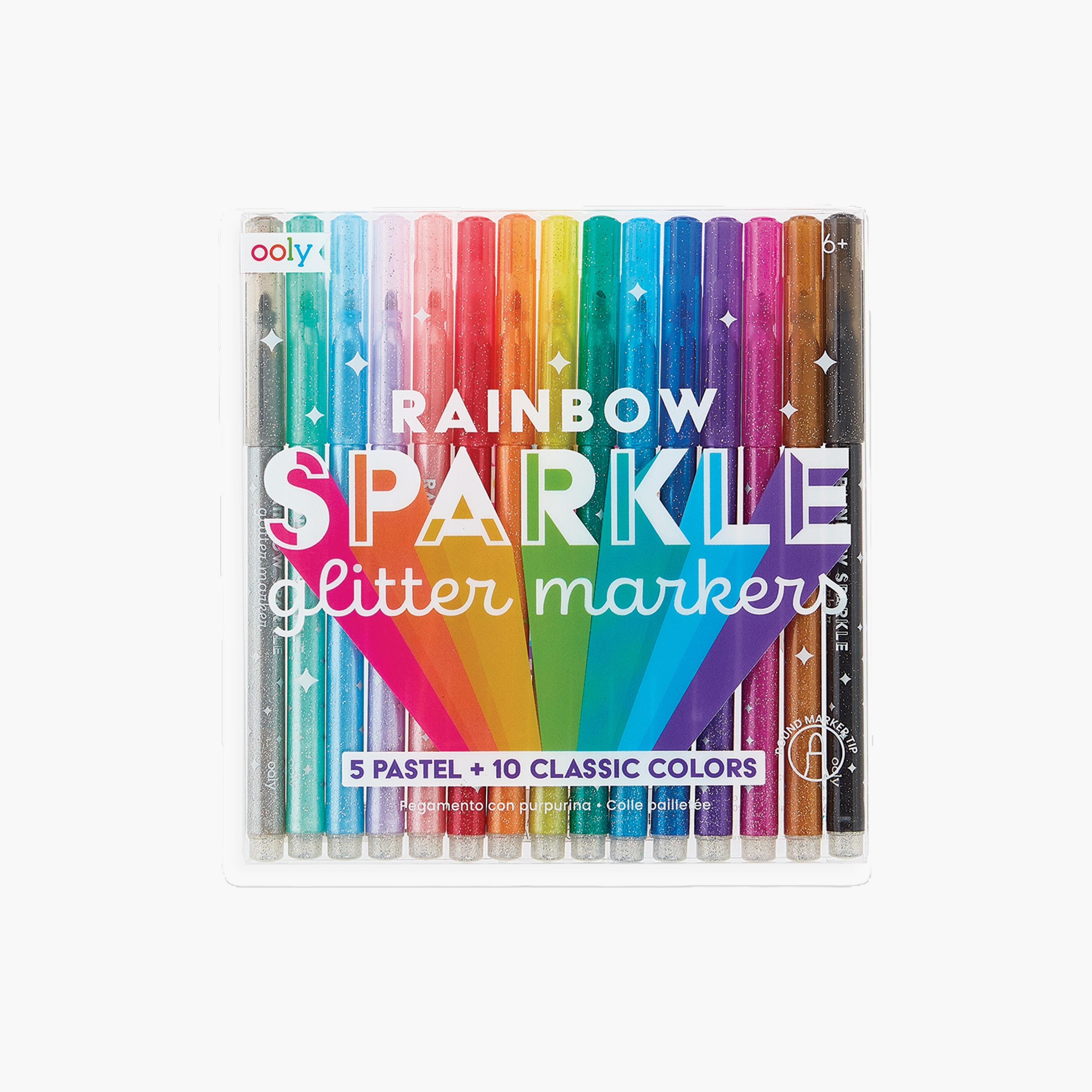 Ooly 15-Piece Rainbow Sparkle Glitter Markers Set-school-stationery-accessories-image-1