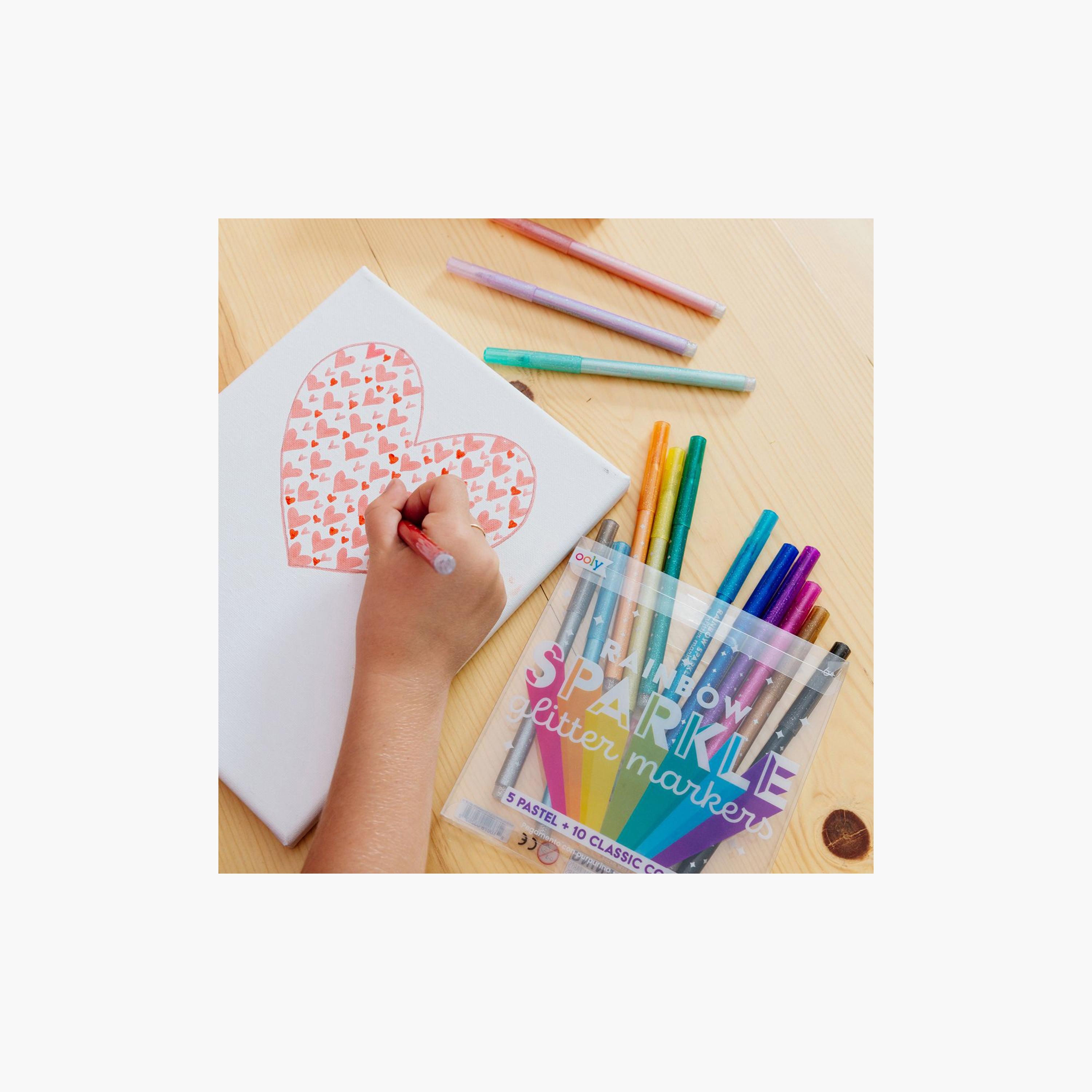 Ooly 15-Piece Rainbow Sparkle Glitter Markers Set-school-stationery-accessories-image-4