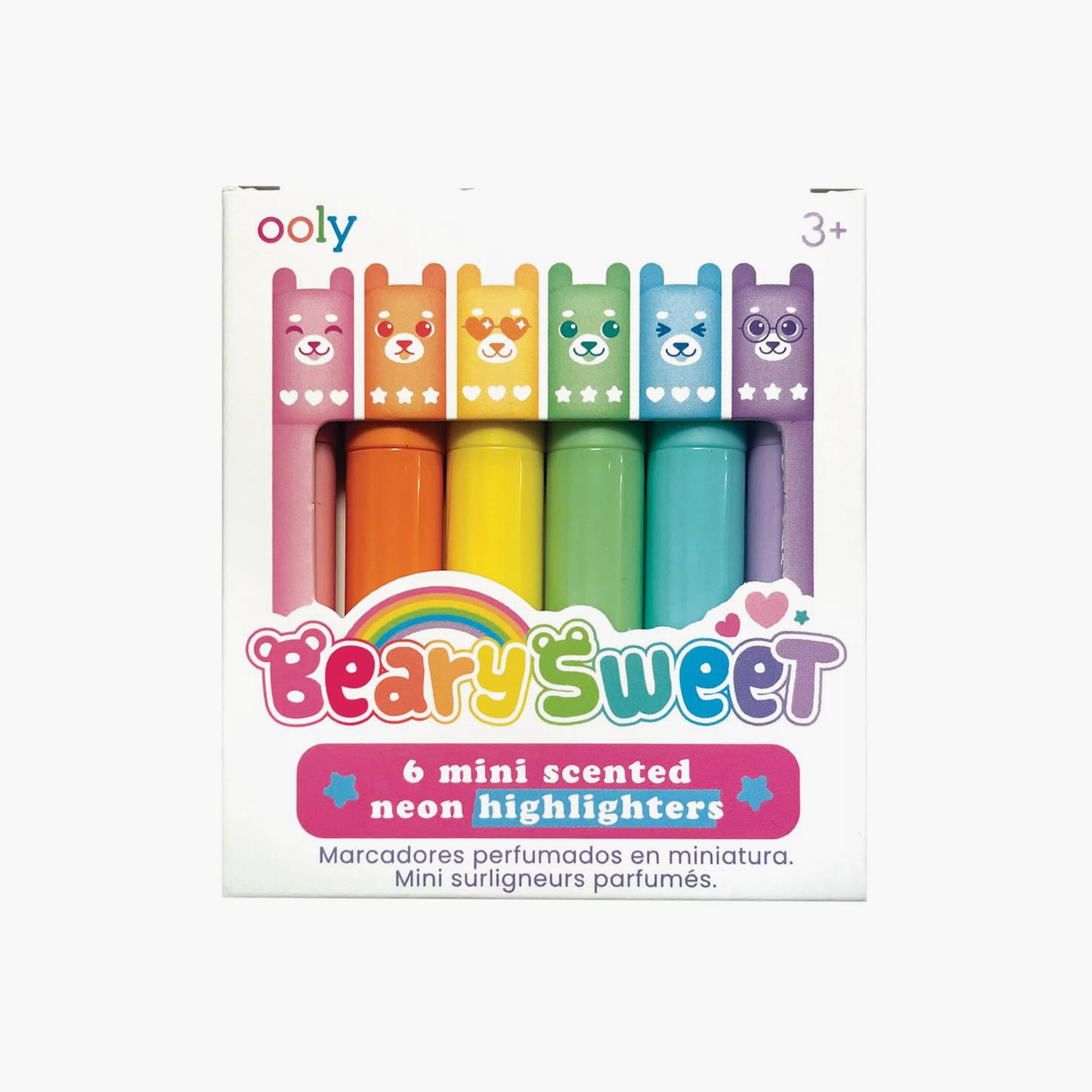 Ooly 6-Piece Beary Sweet Mini Scented Highlighters-school-stationery-accessories-image-1
