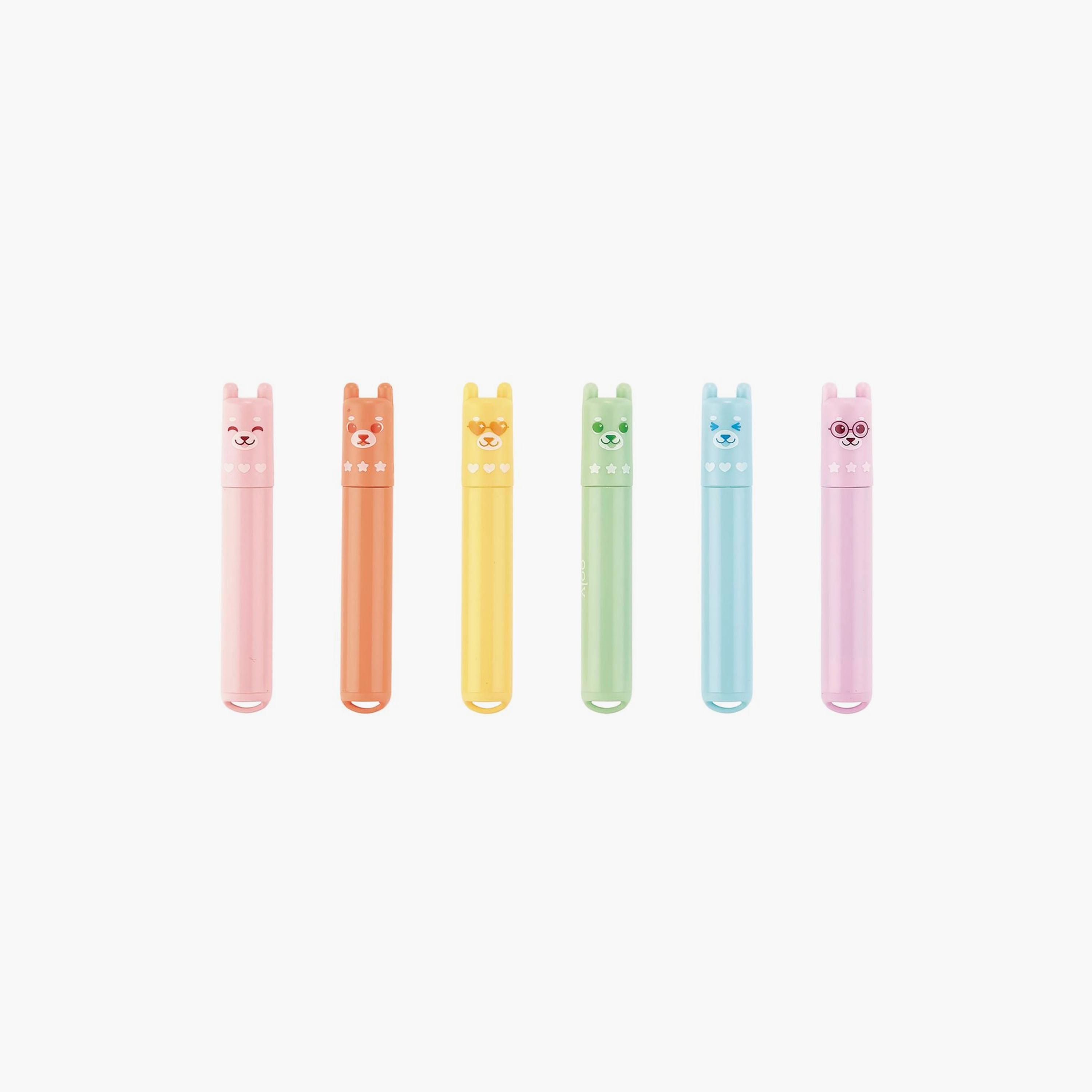 Ooly 6-Piece Beary Sweet Mini Scented Highlighters-school-stationery-accessories-image-3