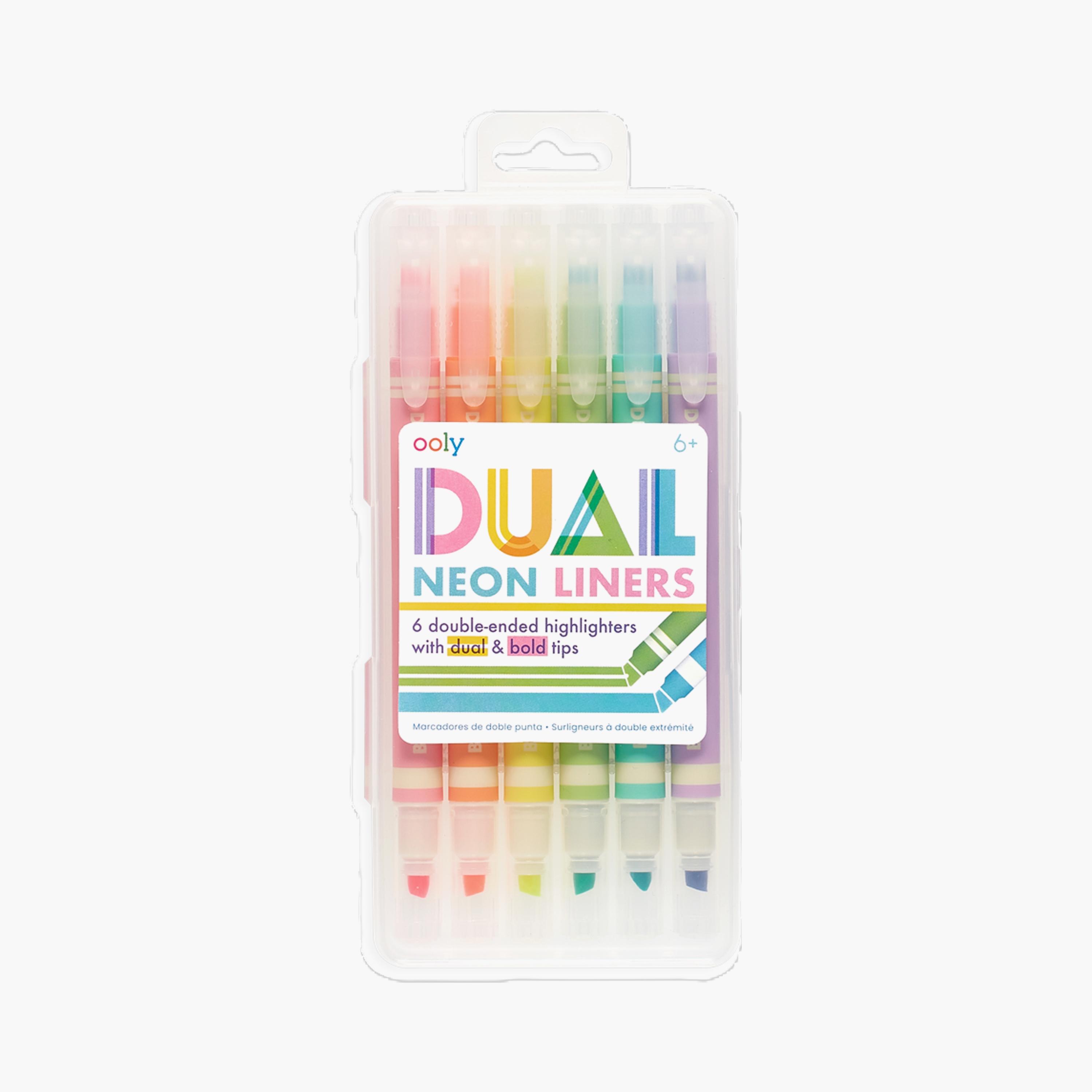 Ooly 6-Piece Dual Liner Double Ended Neon Highlighters-school-stationery-accessories-image-1