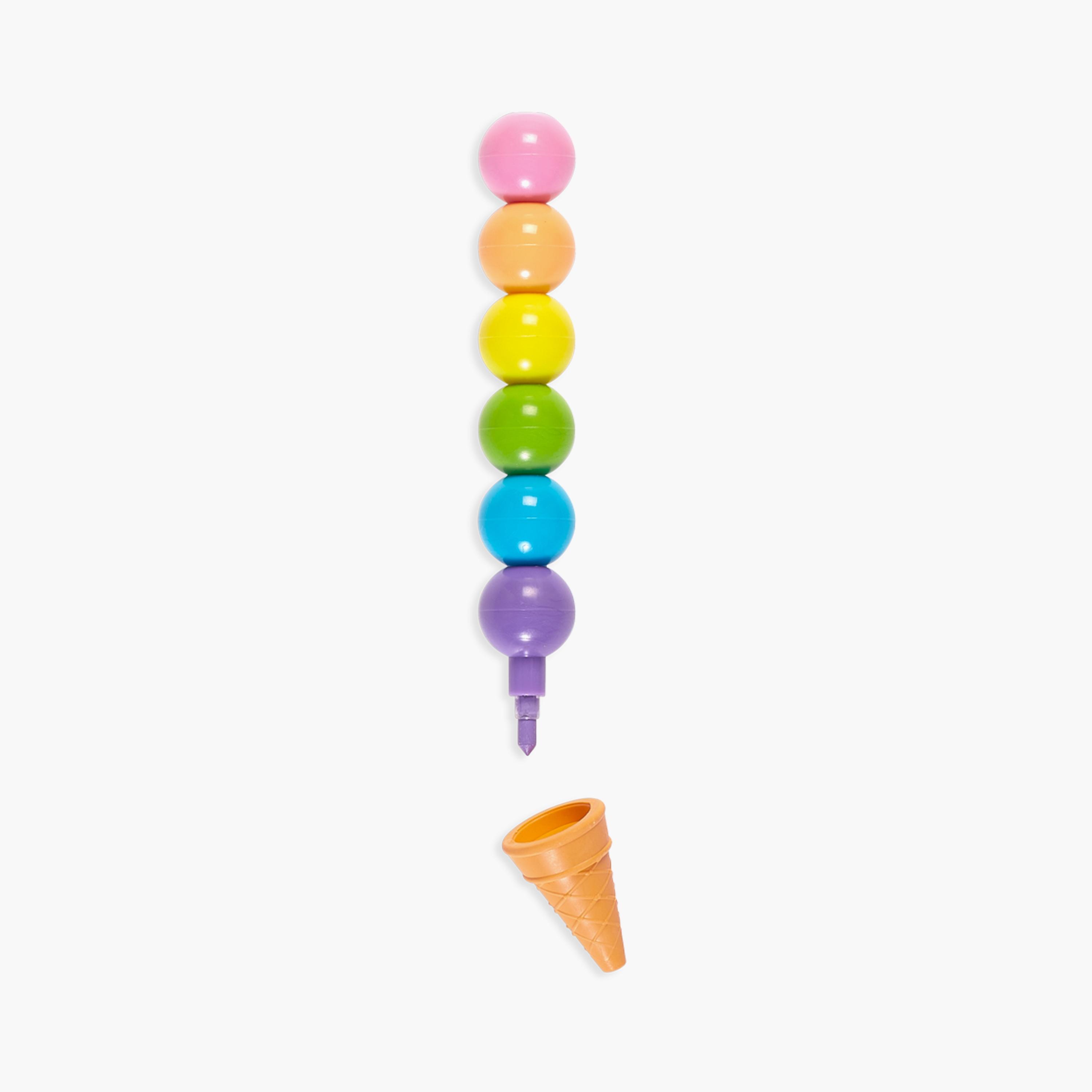 Ooly 6-Piece Rainbow Scoops Stacking Erasable Crayons Set with Scented Eraser-school-artsandcrafts-image-2