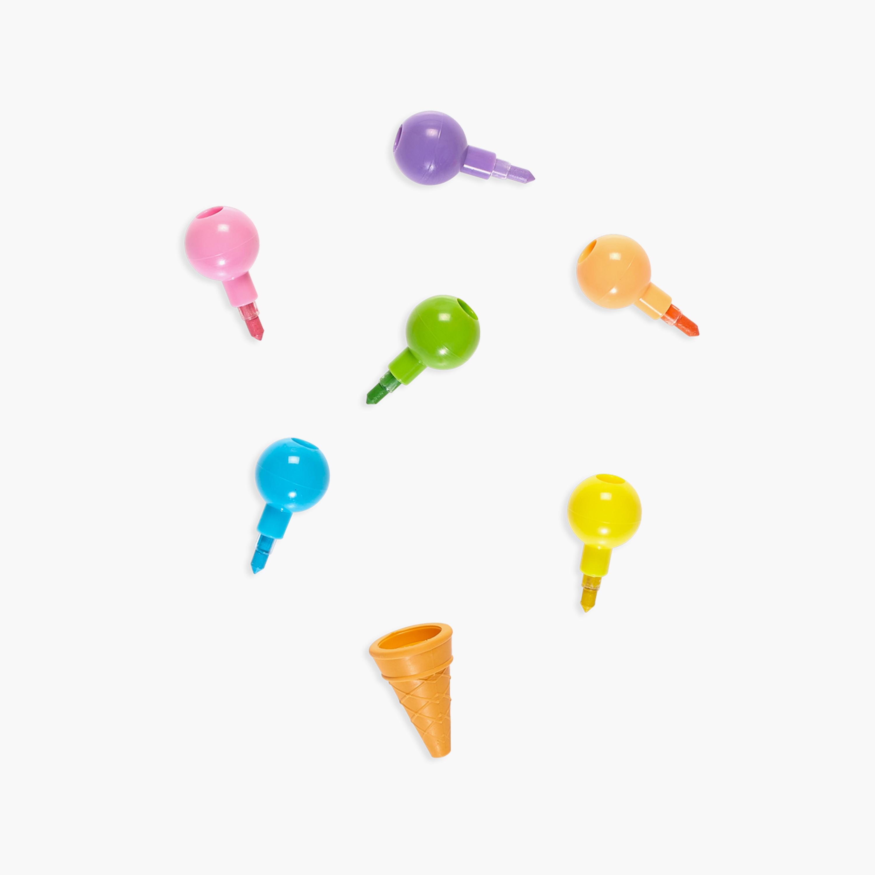 Ooly 6-Piece Rainbow Scoops Stacking Erasable Crayons Set with Scented Eraser-school-artsandcrafts-image-3
