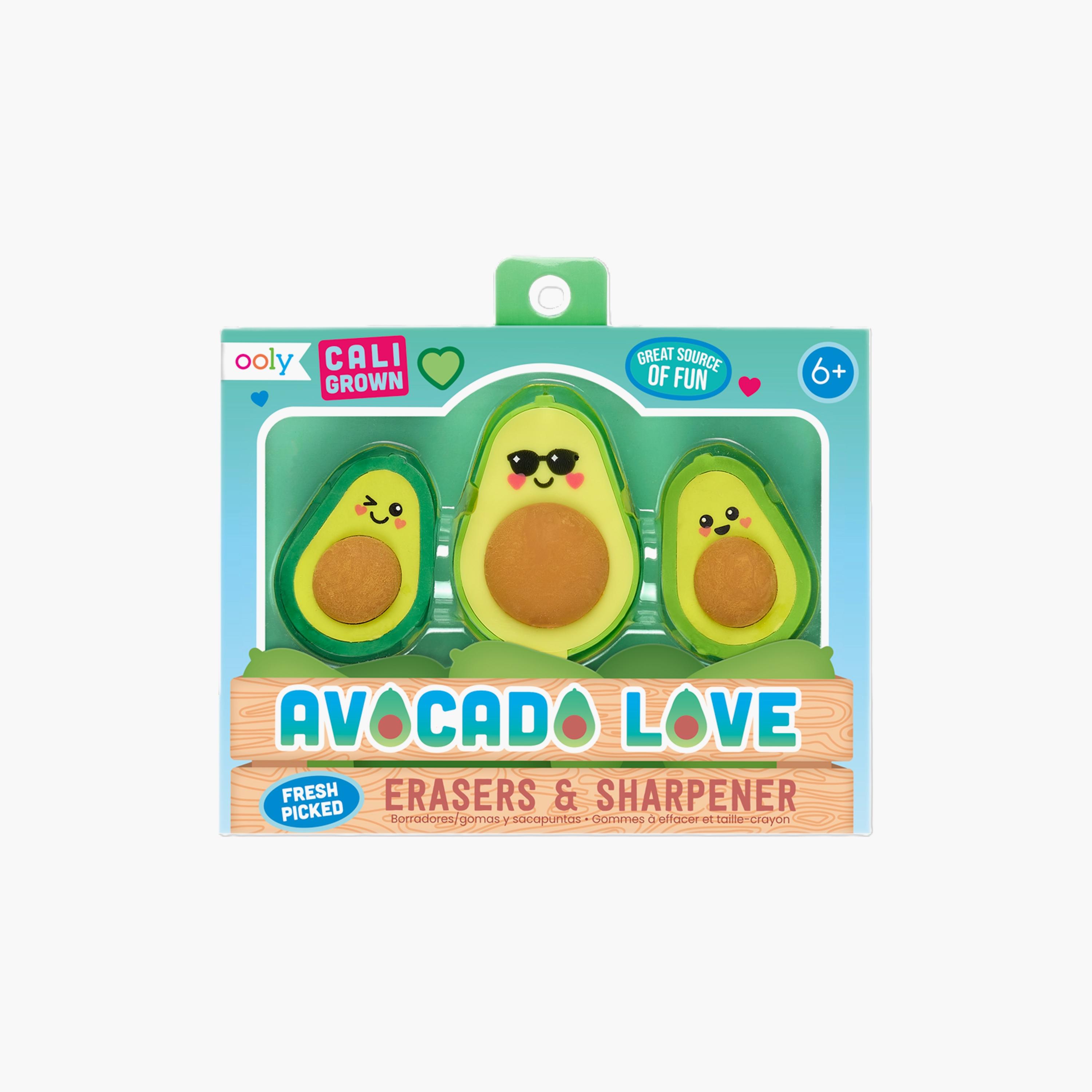 Ooly Avocado Love Eraser and Sharpener Set-school-stationery-accessories-image-1