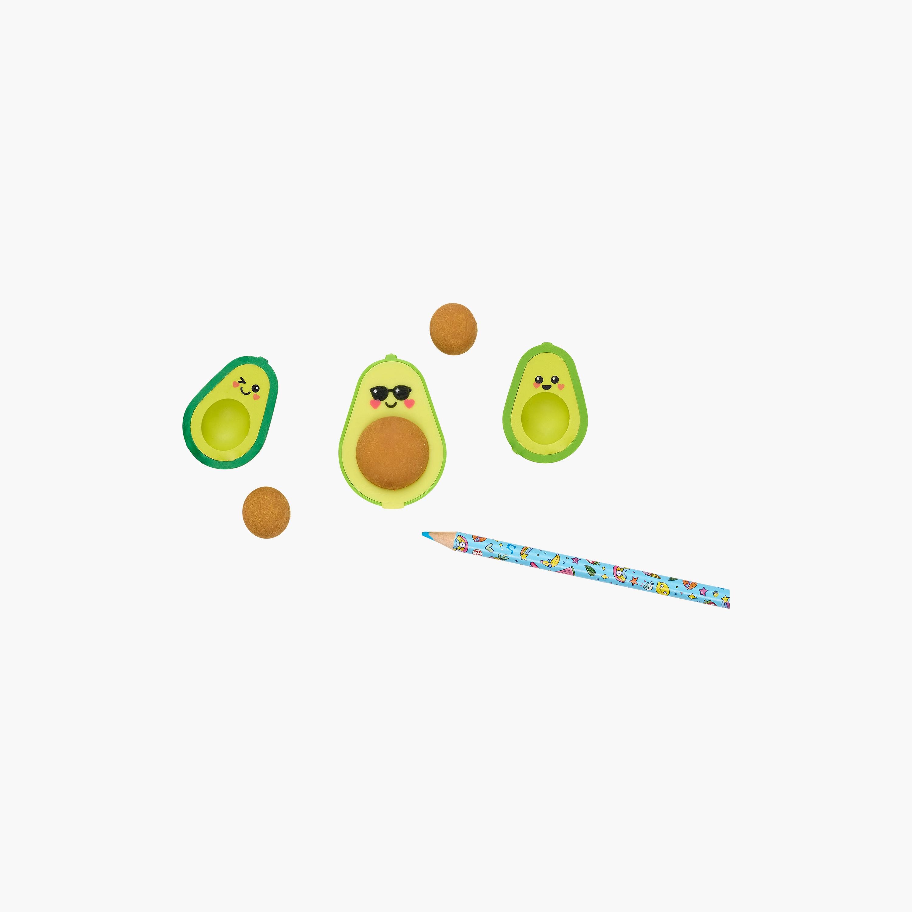 Ooly Avocado Love Eraser and Sharpener Set-school-stationery-accessories-image-2