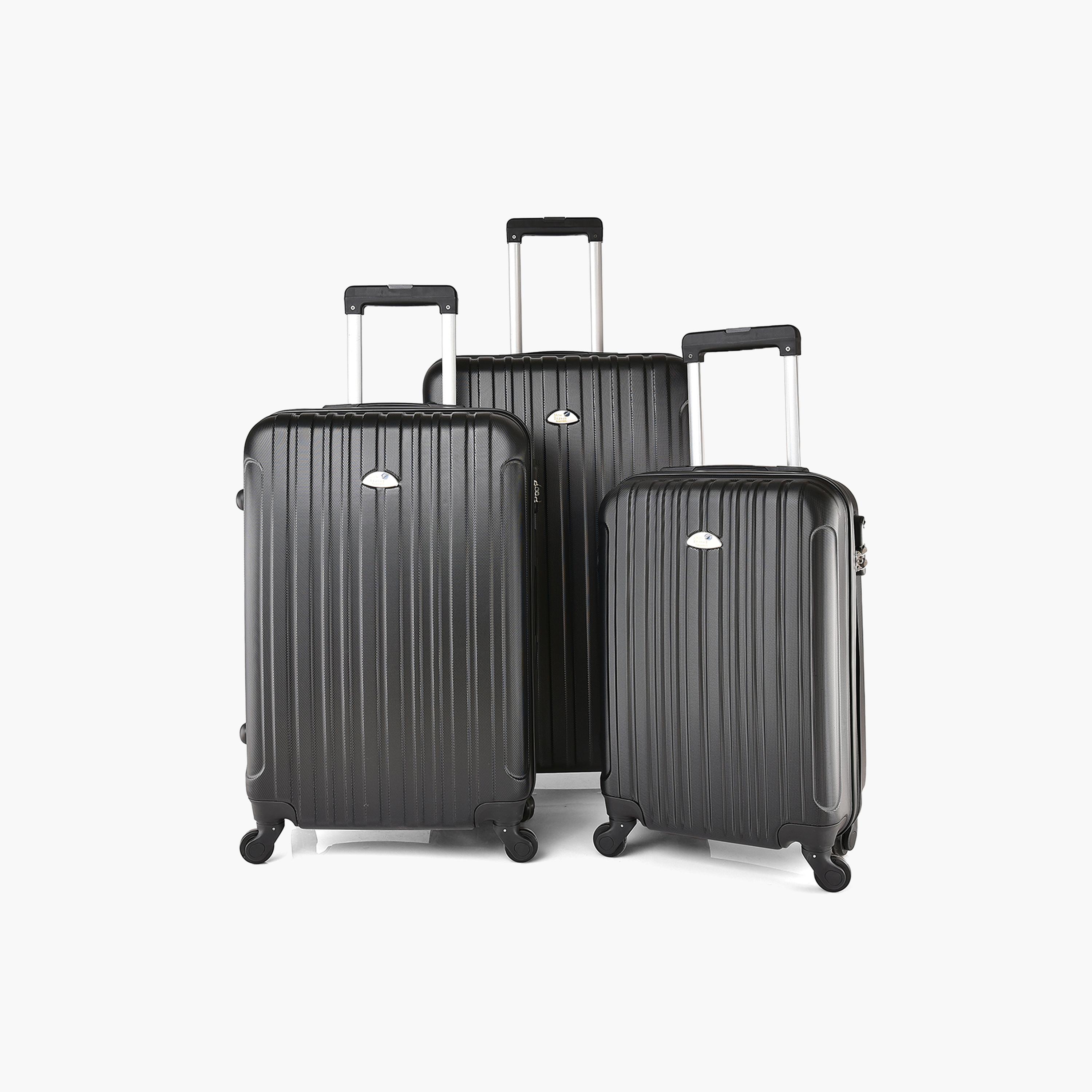 New Travel Set of 3 ABS Hard Sided 4-Wheeler Spinner Trolley Bag with Combination Lock | BR653/3P-travel-luggagesandbags-luggage-image-1
