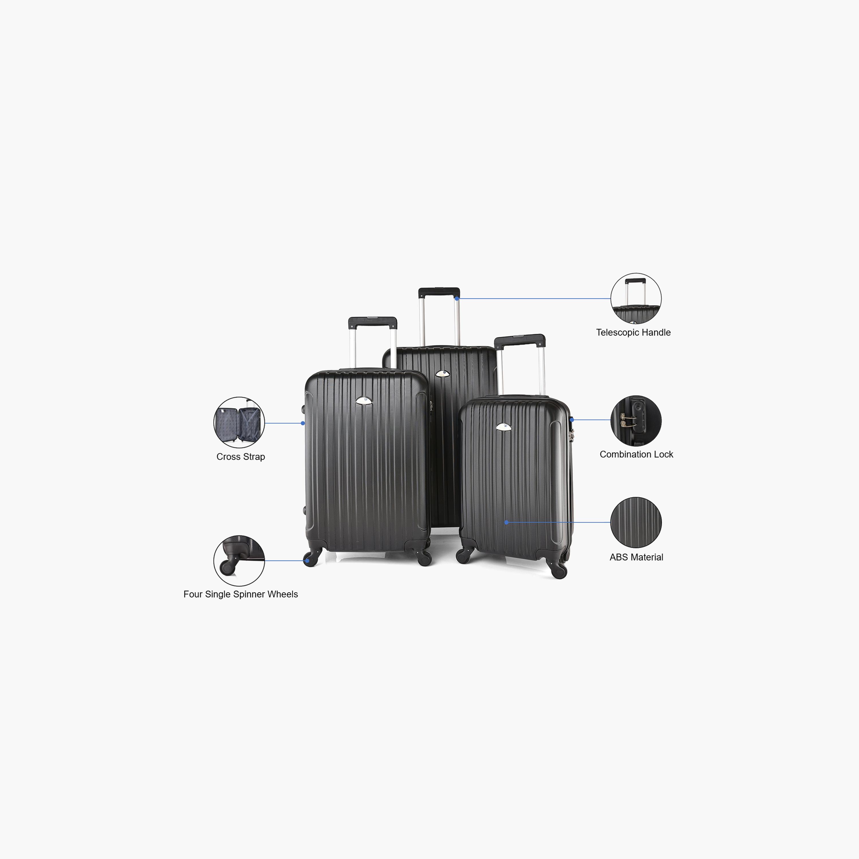 New Travel Set of 3 ABS Hard Sided 4-Wheeler Spinner Trolley Bag with Combination Lock | BR653/3P-travel-luggagesandbags-luggage-image-4