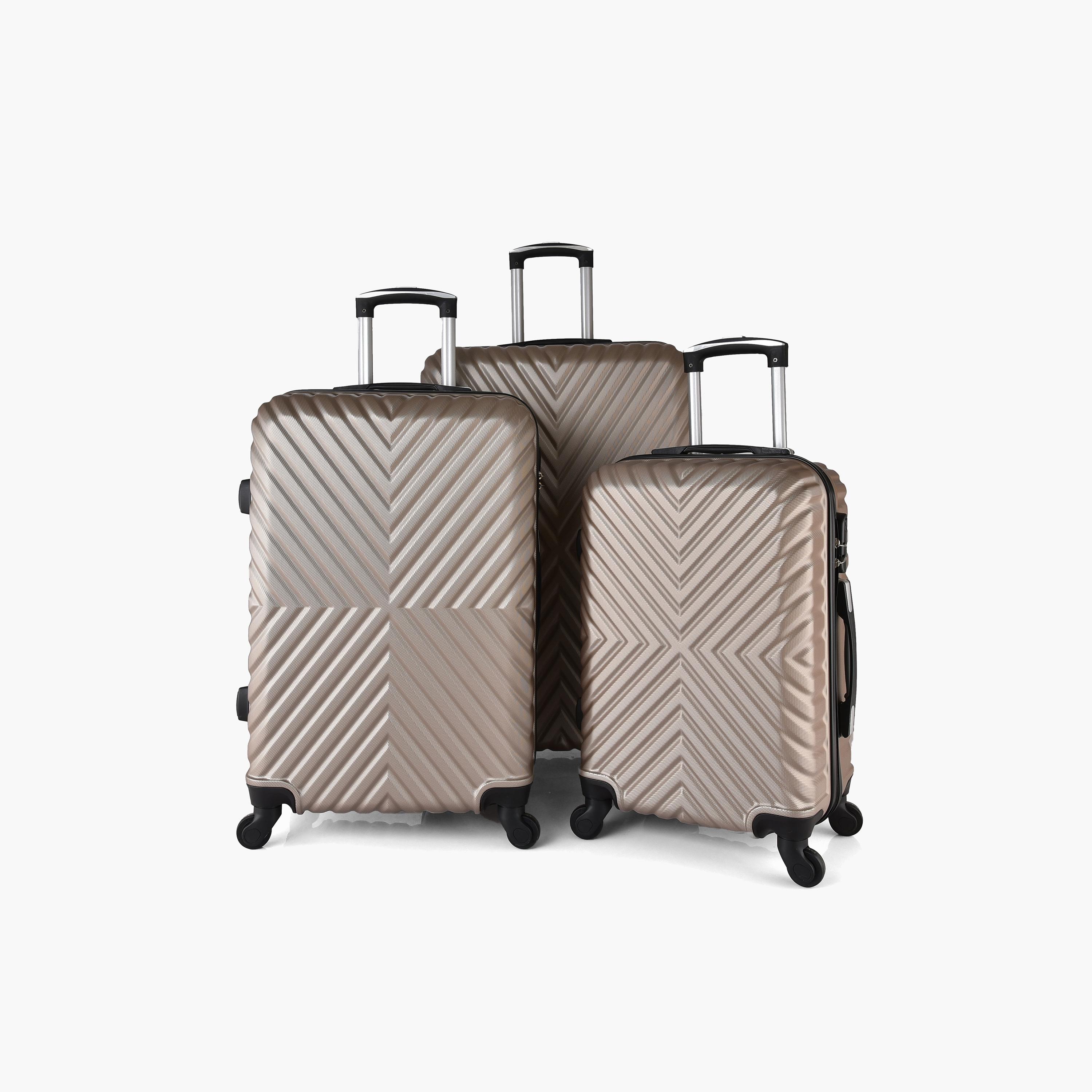 New Travel Set of 3 ABS Hard Sided 4-Wheeler Spinner Trolley Bag with Combination Lock | 817/3P-travel-luggagesandbags-luggage-image-1