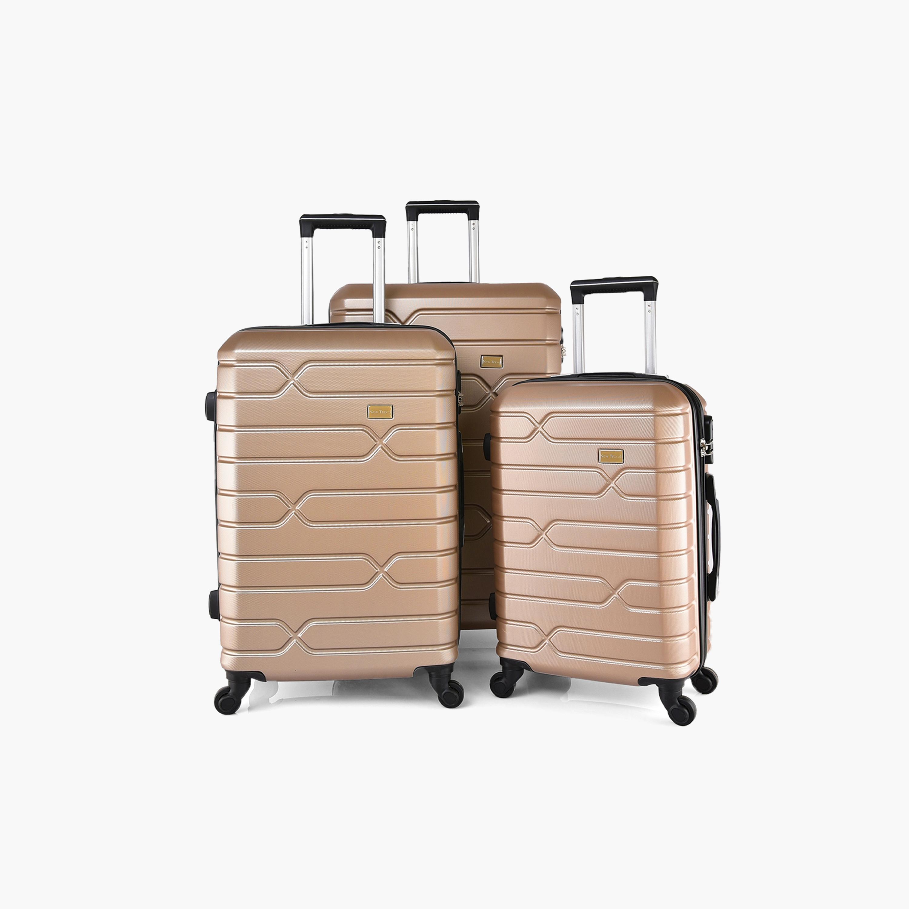 New Travel Set of 3 ABS Hard Sided 4-Wheeler Spinner Trolley Bag with Combination Lock | 842/3P-travel-luggagesandbags-luggage-image-1