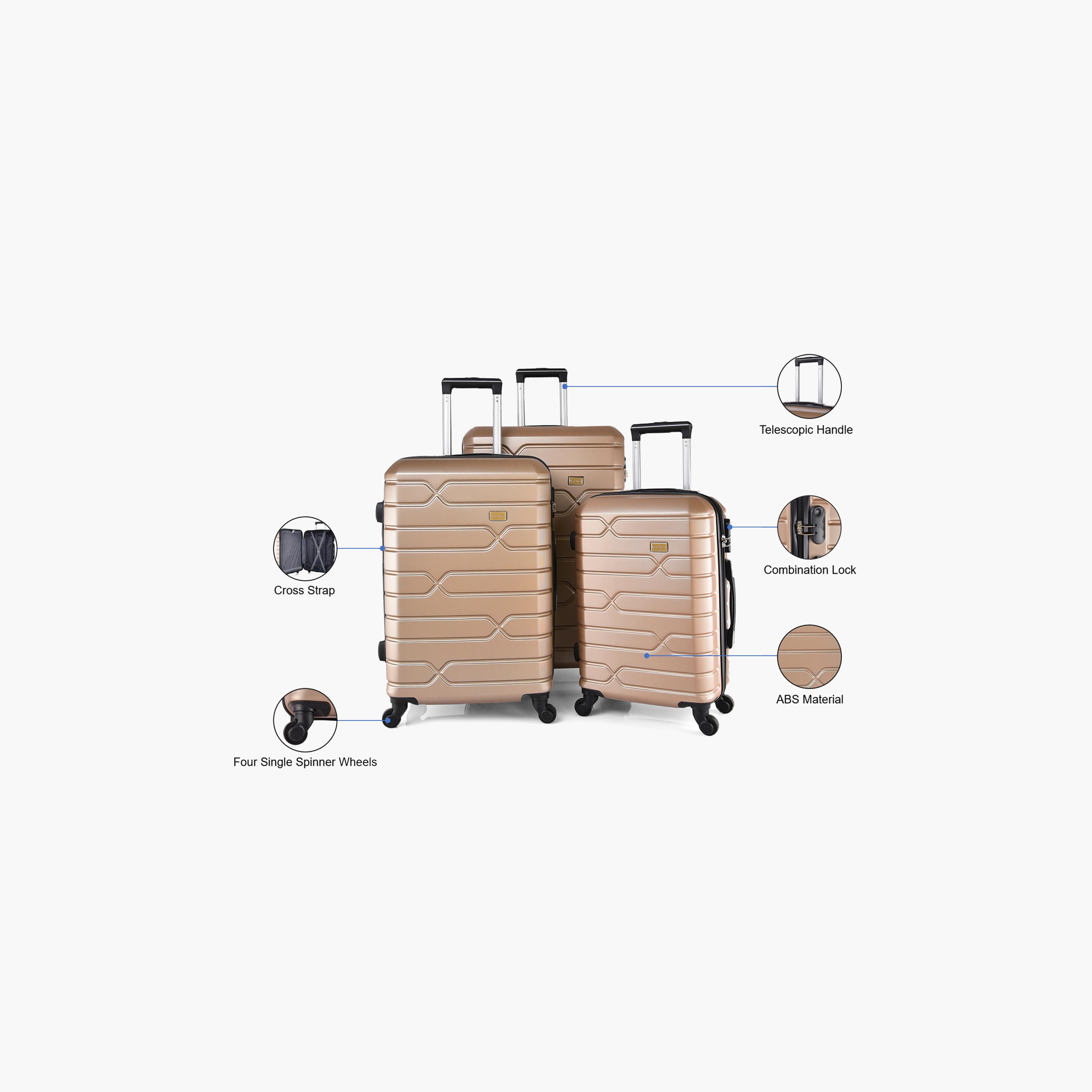 New Travel Set of 3 ABS Hard Sided 4-Wheeler Spinner Trolley Bag with Combination Lock | 842/3P-travel-luggagesandbags-luggage-image-4